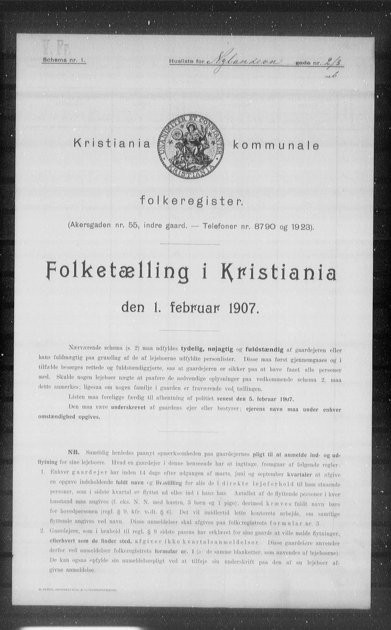 OBA, Kommunal folketelling 1.2.1907 for Kristiania kjøpstad, 1907, s. 37960