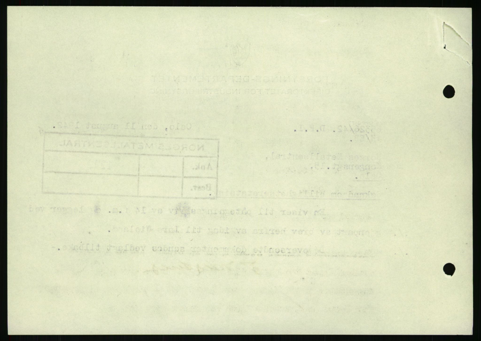 Direktoratet for industriforsyning, Sekretariatet, AV/RA-S-4153/D/Df/L0054: 9. Metallkontoret, 1940-1945, s. 1748