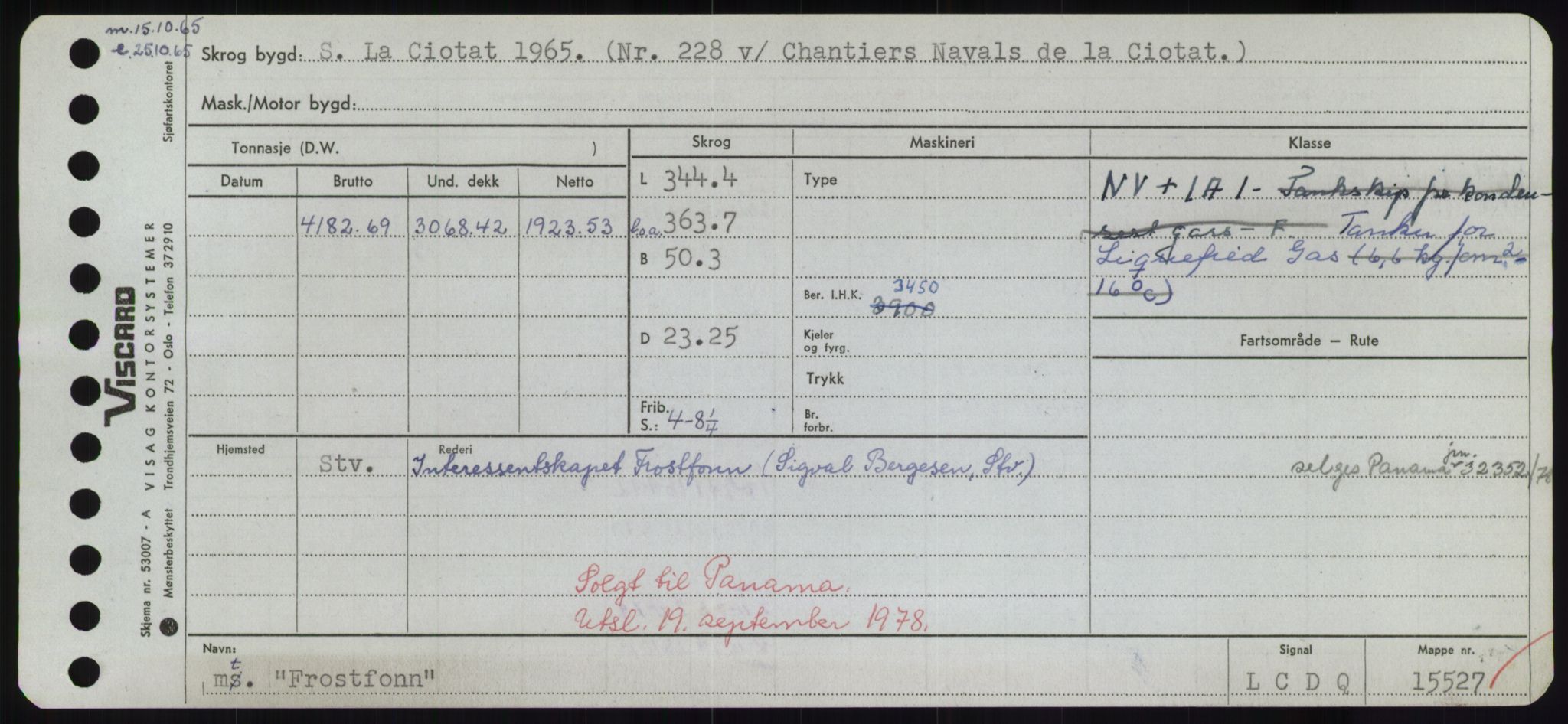 Sjøfartsdirektoratet med forløpere, Skipsmålingen, RA/S-1627/H/Hd/L0011: Fartøy, Fla-Får, s. 529