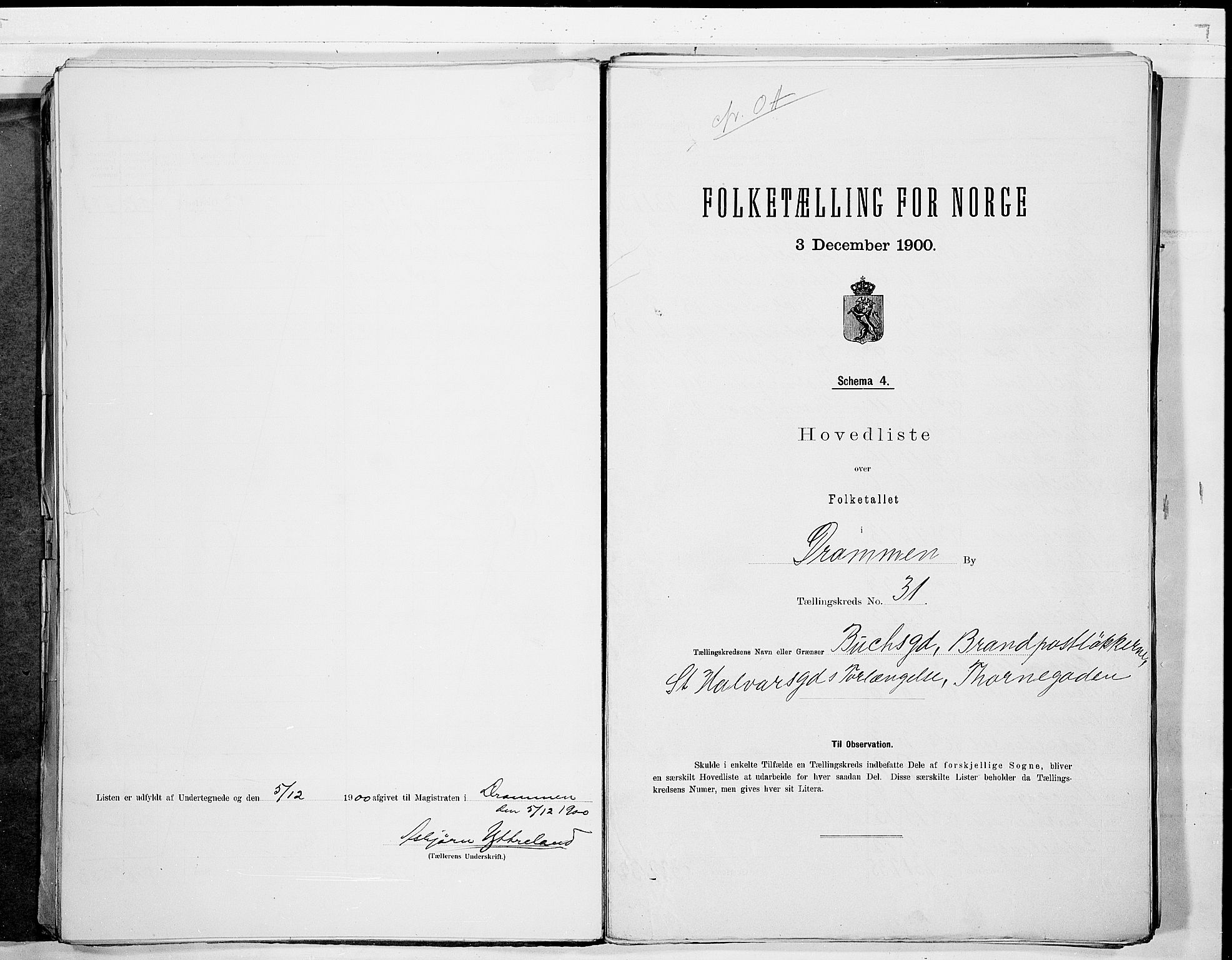 RA, Folketelling 1900 for 0602 Drammen kjøpstad, 1900, s. 67
