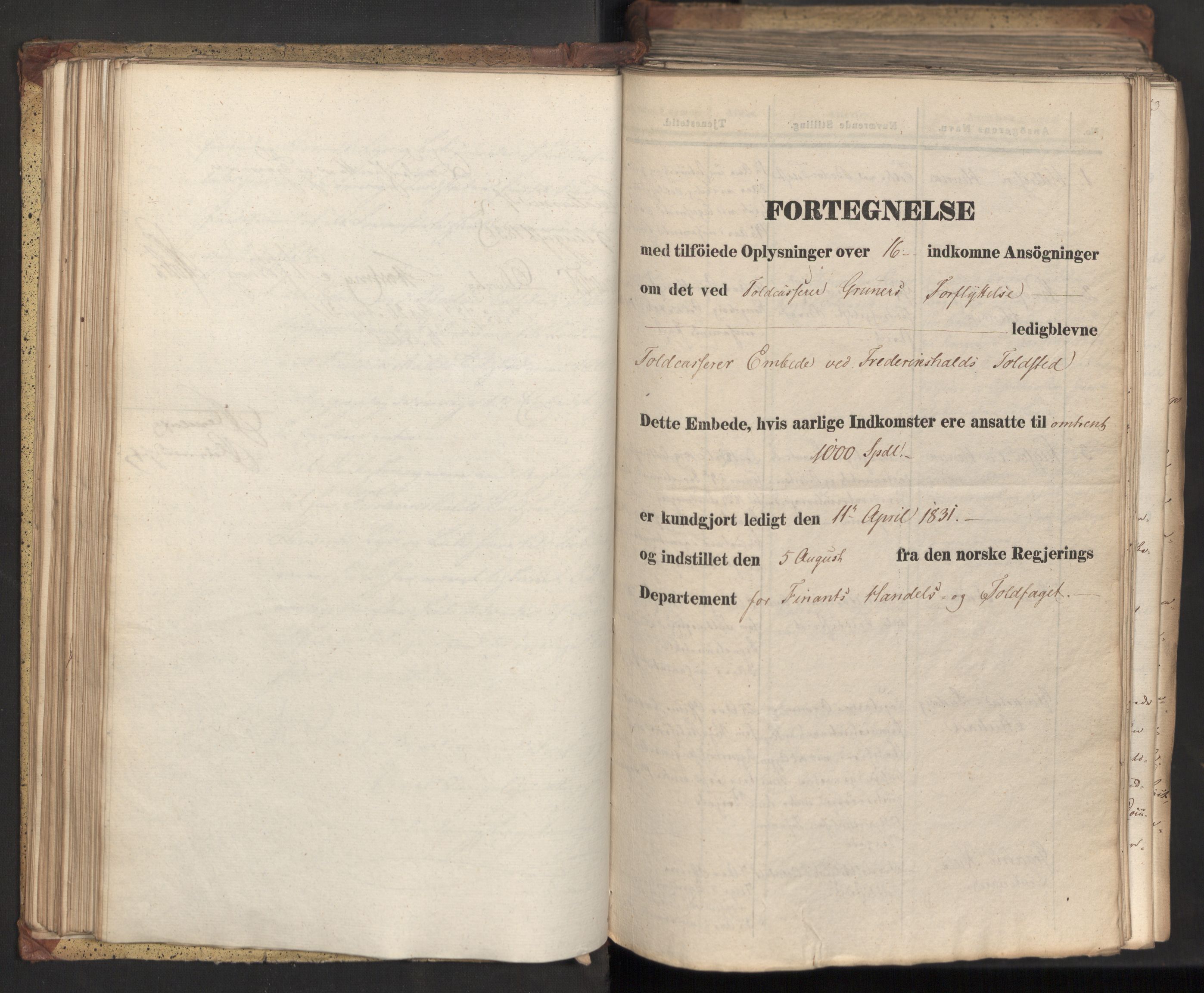 Statsrådsavdelingen i Stockholm, RA/S-1003/D/Da/L0073: Regjeringsinnstillinger nr. 1534-1699, 1831, s. 94