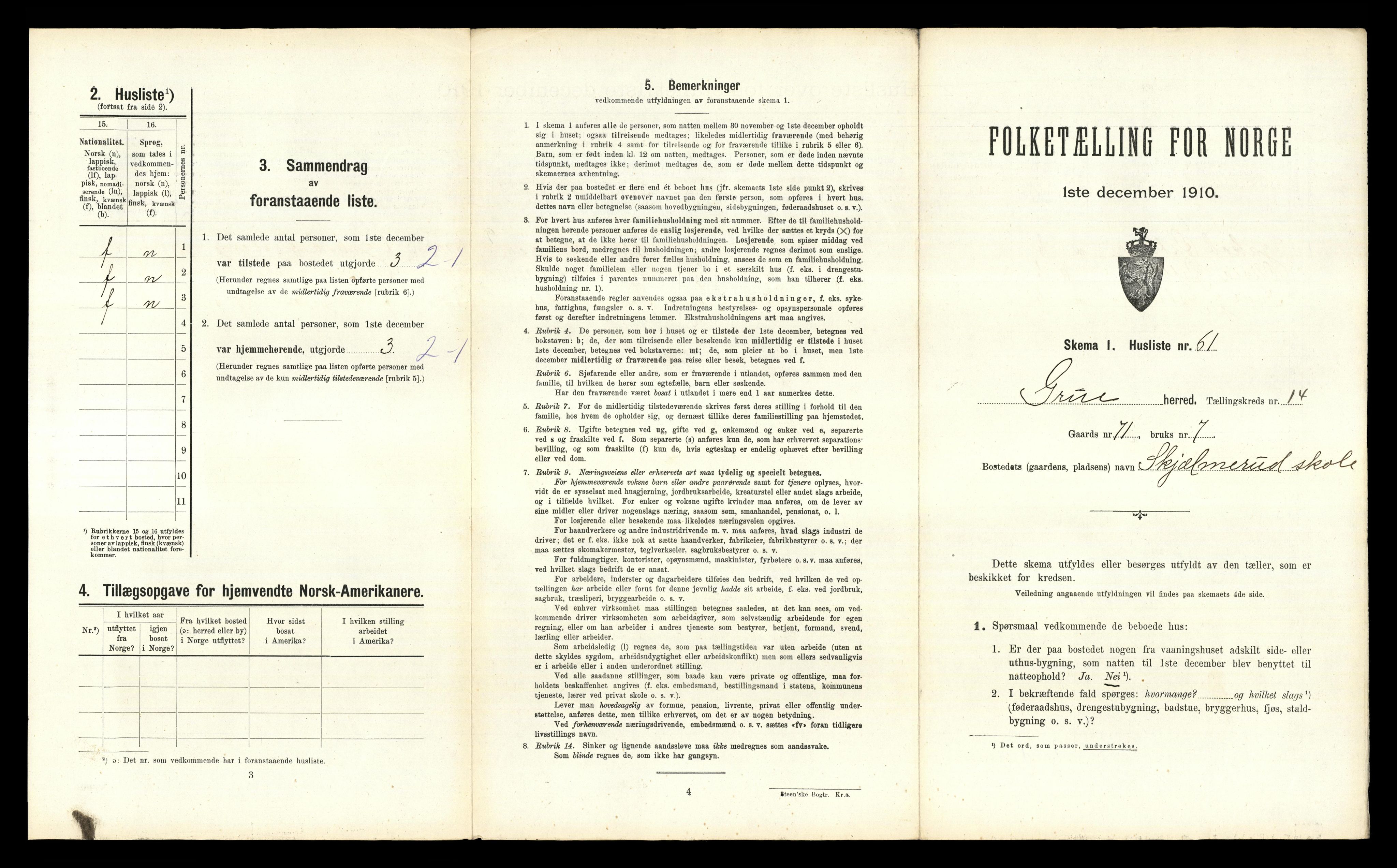 RA, Folketelling 1910 for 0423 Grue herred, 1910, s. 1821