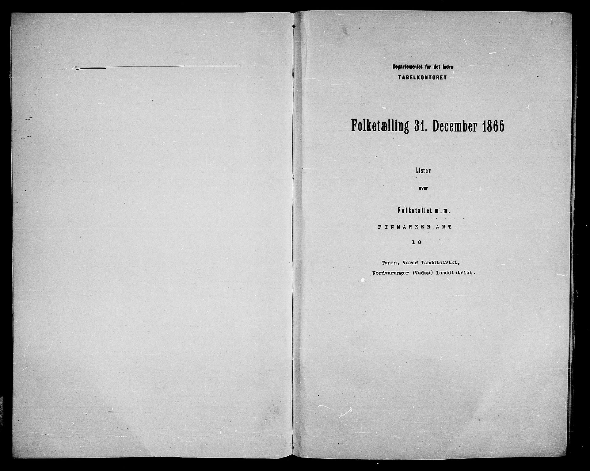 RA, Folketelling 1865 for 2025P Tana prestegjeld, 1865, s. 3