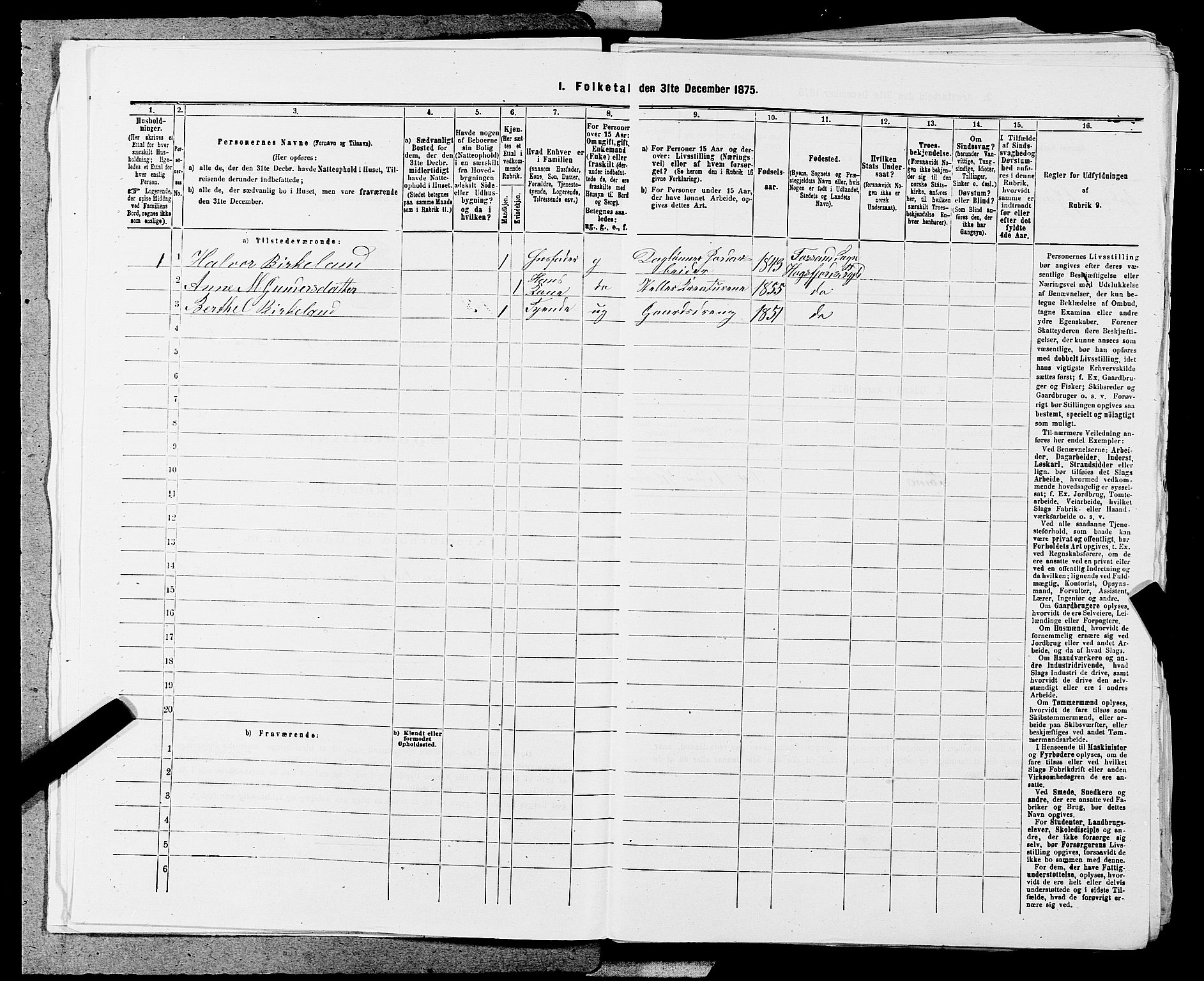 SAST, Folketelling 1875 for 1126P Hetland prestegjeld, 1875, s. 81