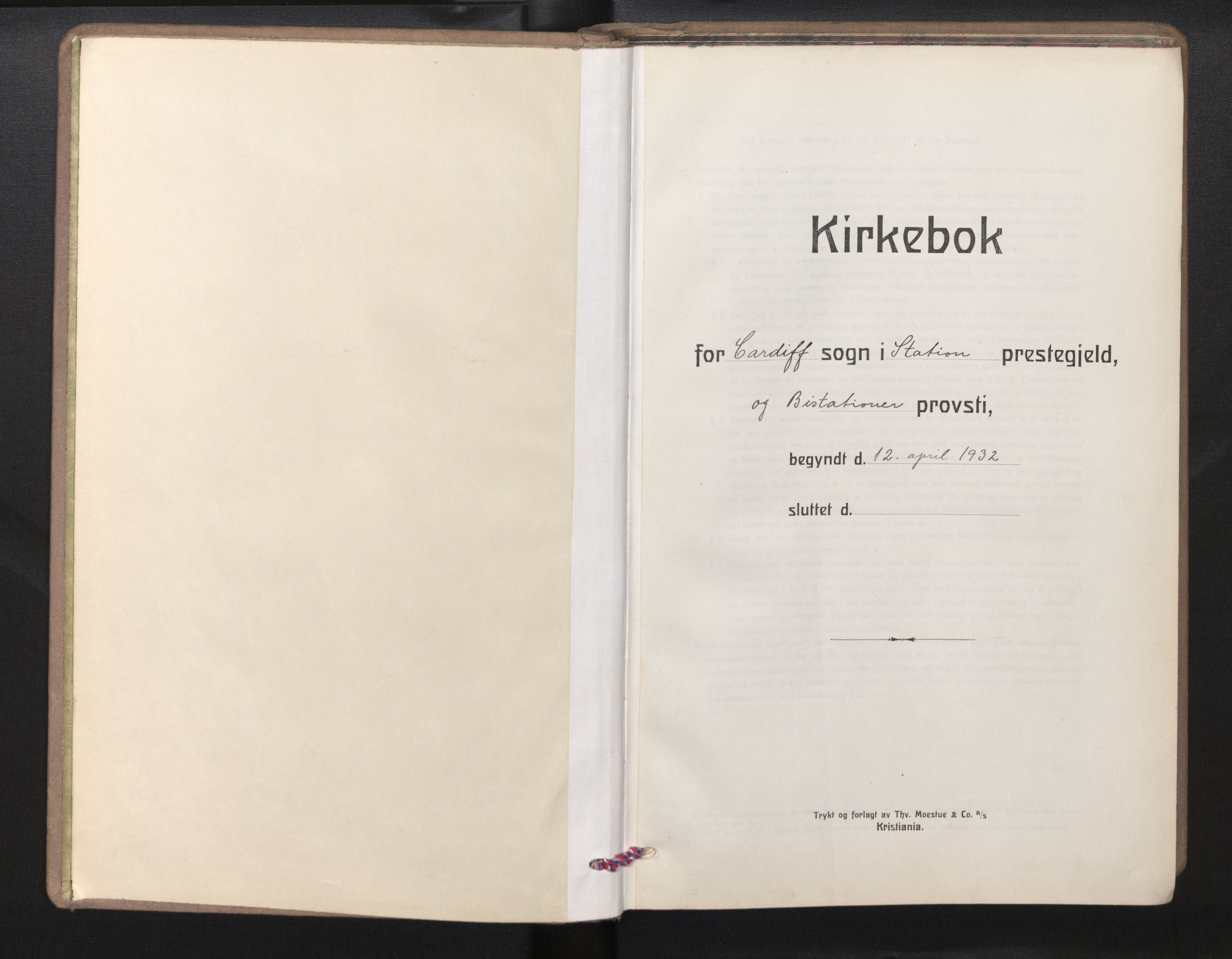 Den norske sjømannsmisjon i utlandet/Bristolhavnene(Cardiff-Swansea), SAB/SAB/PA-0102/H/Ha/Haa/L0003: Ministerialbok nr. A 3, 1932-1966