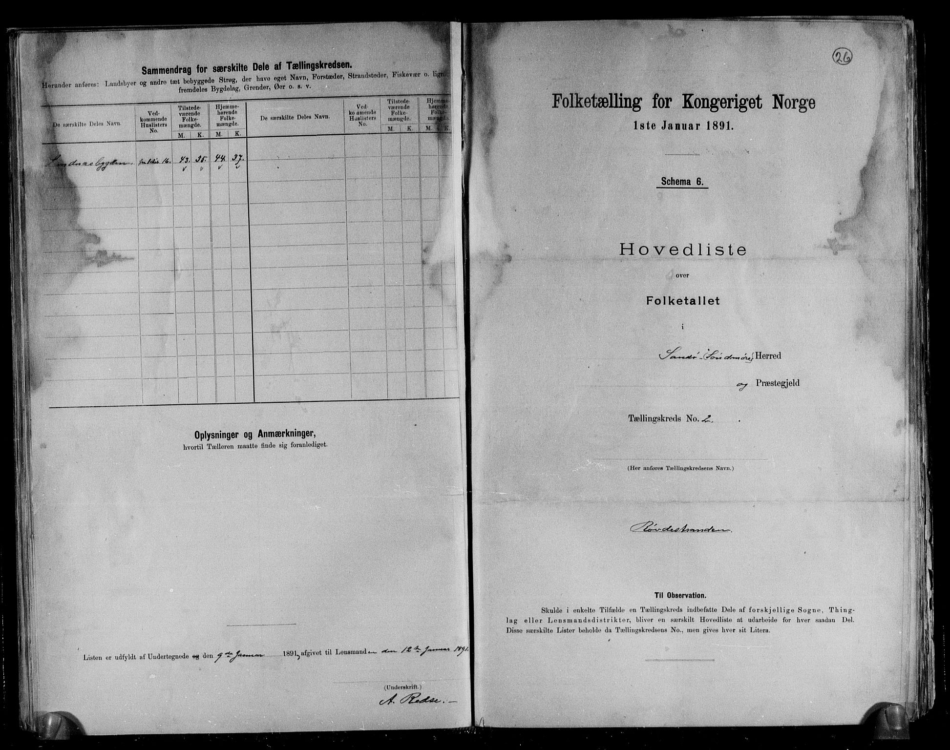 RA, Folketelling 1891 for 1514 Sande herred, 1891, s. 8