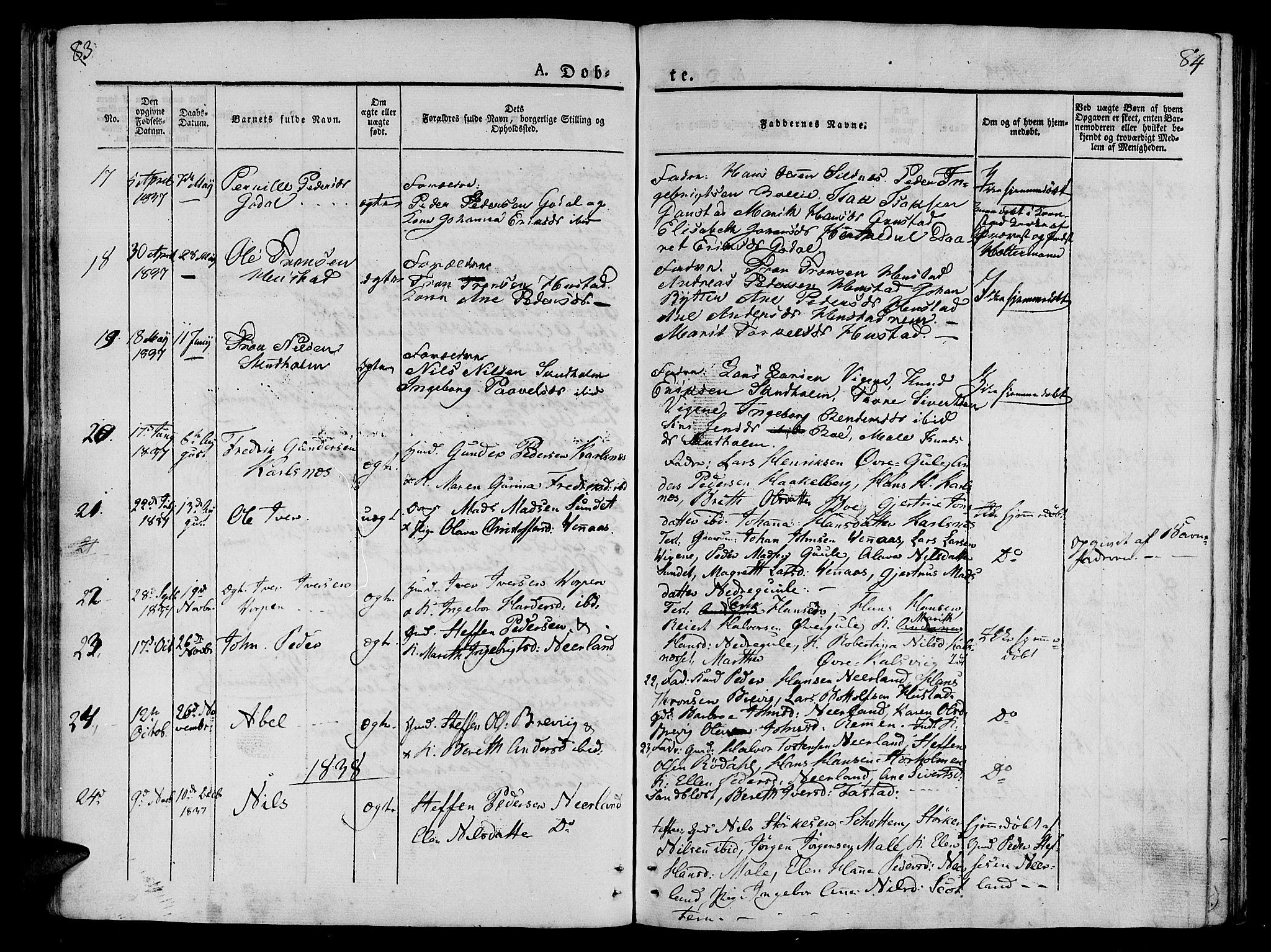 Ministerialprotokoller, klokkerbøker og fødselsregistre - Møre og Romsdal, AV/SAT-A-1454/566/L0765: Ministerialbok nr. 566A04, 1829-1841, s. 83-84