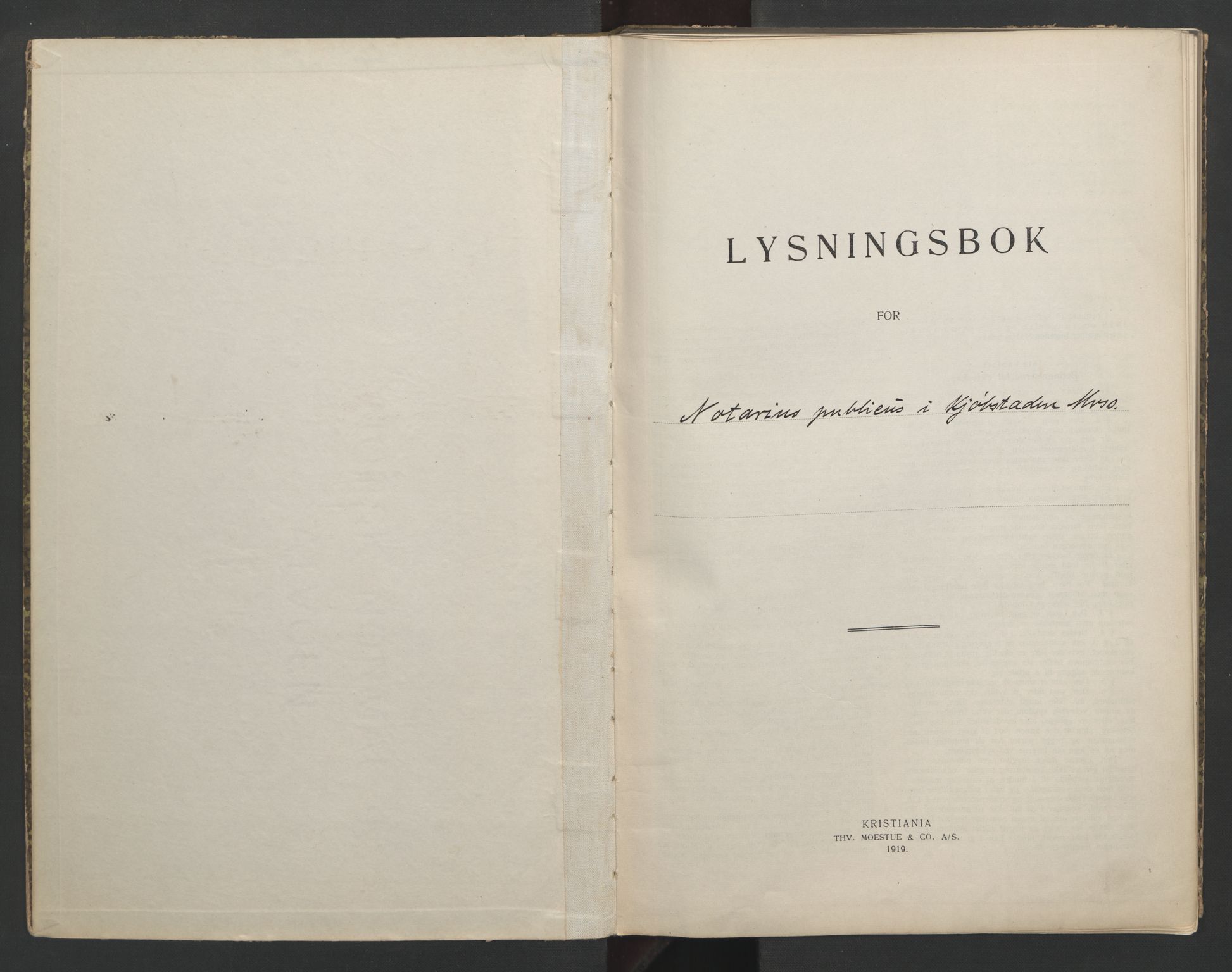 Moss byfogd, SAO/A-10863/L/Lb/L0001: Lysningsbok, 1919-1932