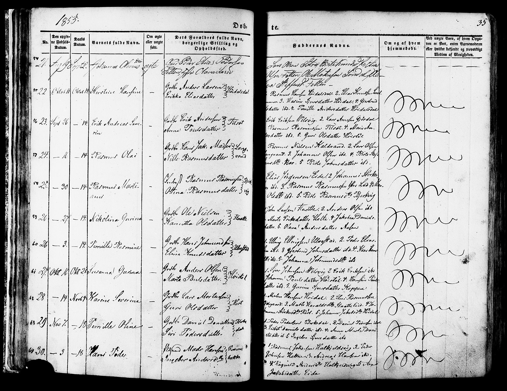 Ministerialprotokoller, klokkerbøker og fødselsregistre - Møre og Romsdal, AV/SAT-A-1454/511/L0140: Ministerialbok nr. 511A07, 1851-1878, s. 35
