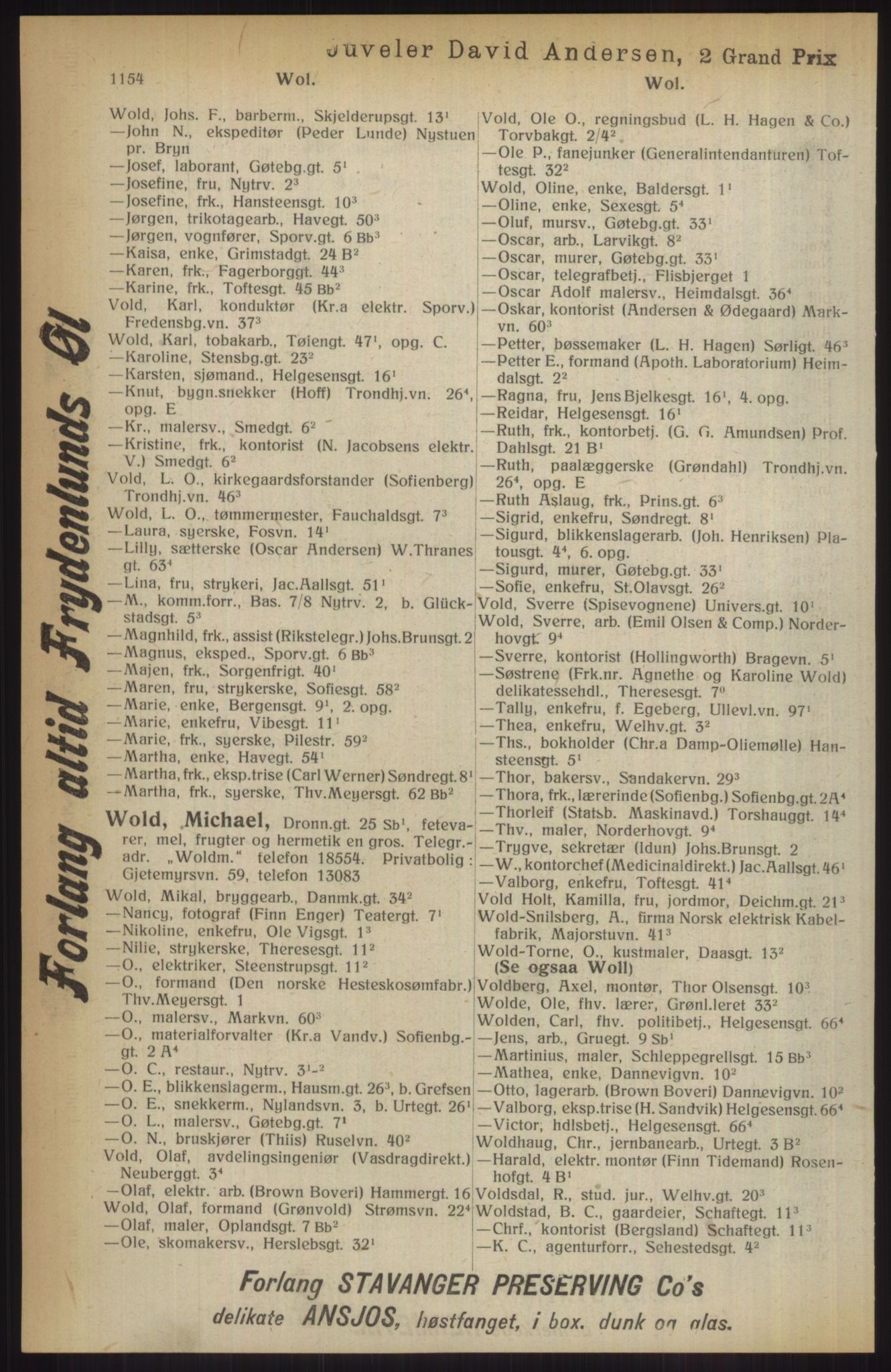 Kristiania/Oslo adressebok, PUBL/-, 1914, s. 1154