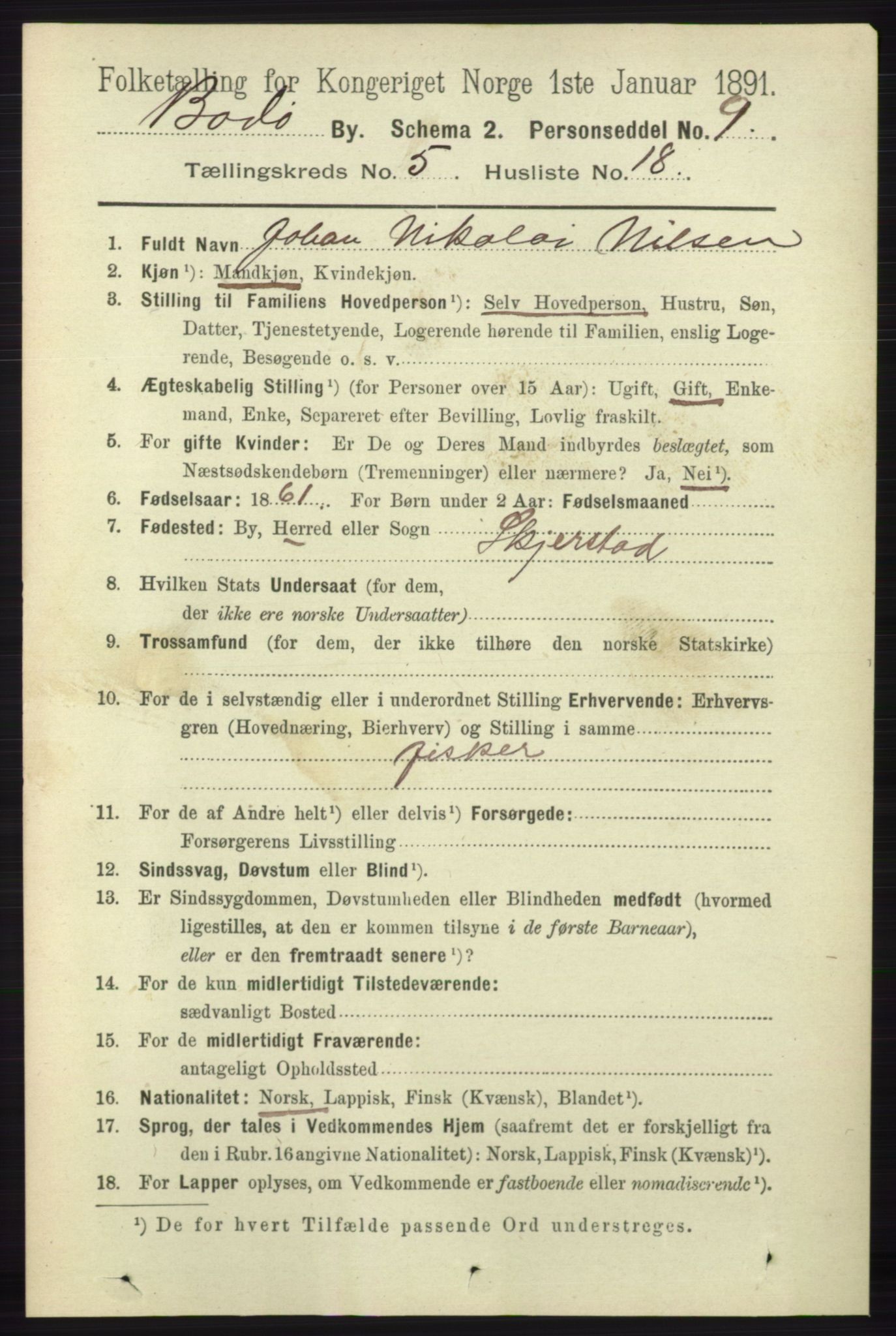 RA, Folketelling 1891 for 1804 Bodø kjøpstad, 1891, s. 4175