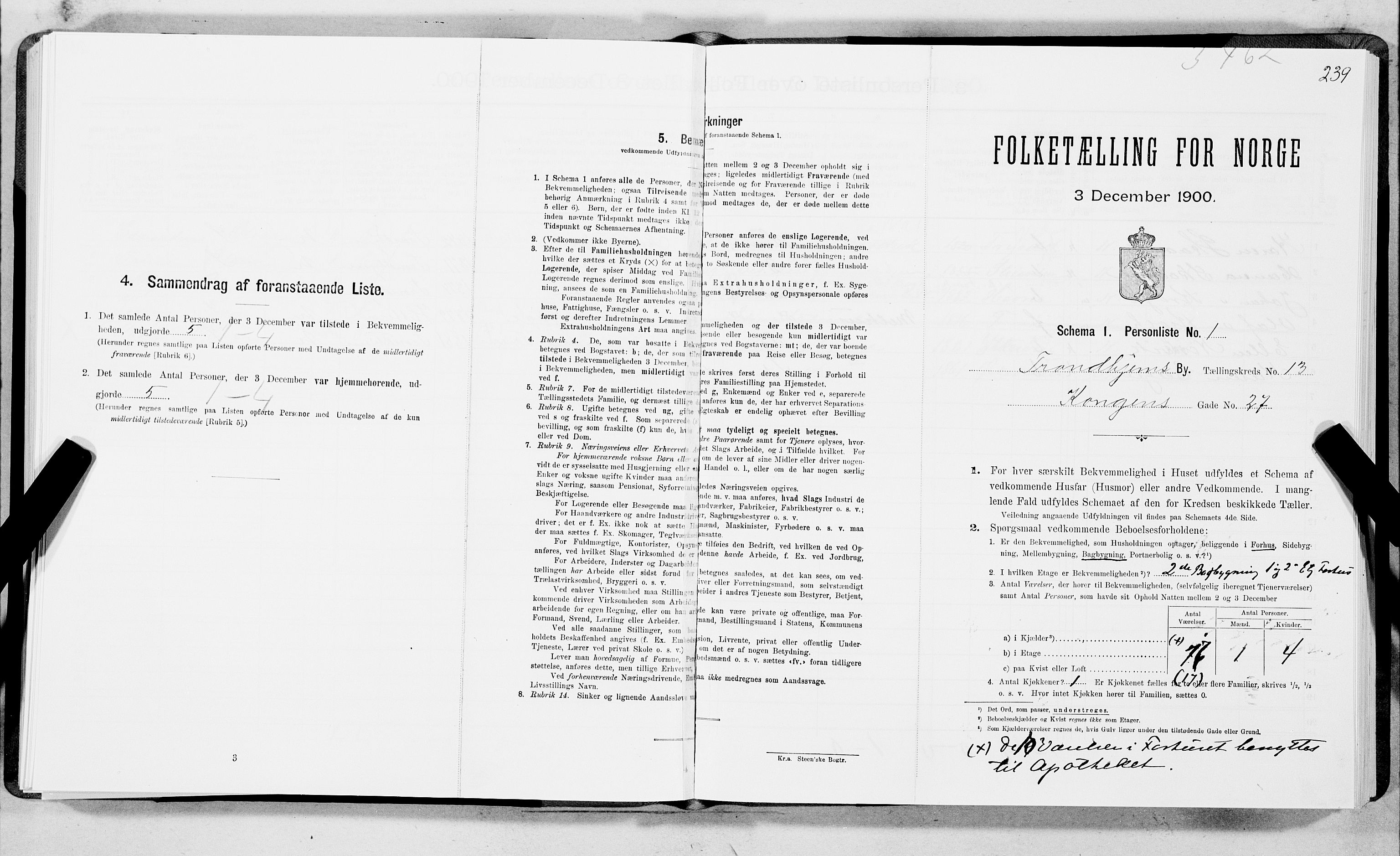 SAT, Folketelling 1900 for 1601 Trondheim kjøpstad, 1900, s. 2278