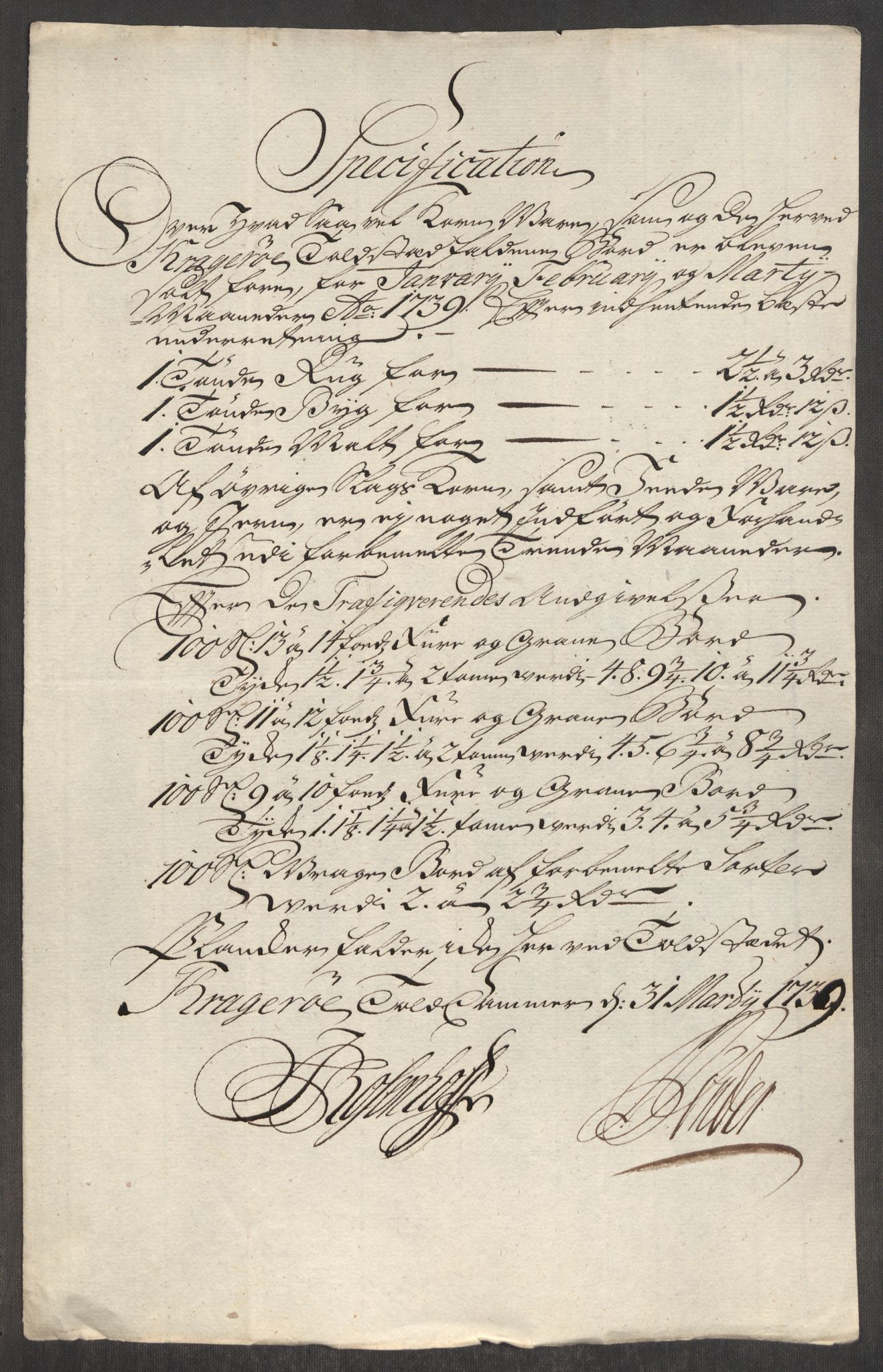 Rentekammeret inntil 1814, Realistisk ordnet avdeling, AV/RA-EA-4070/Oe/L0001: [Ø1]: Priskuranter, 1712-1739, s. 1008
