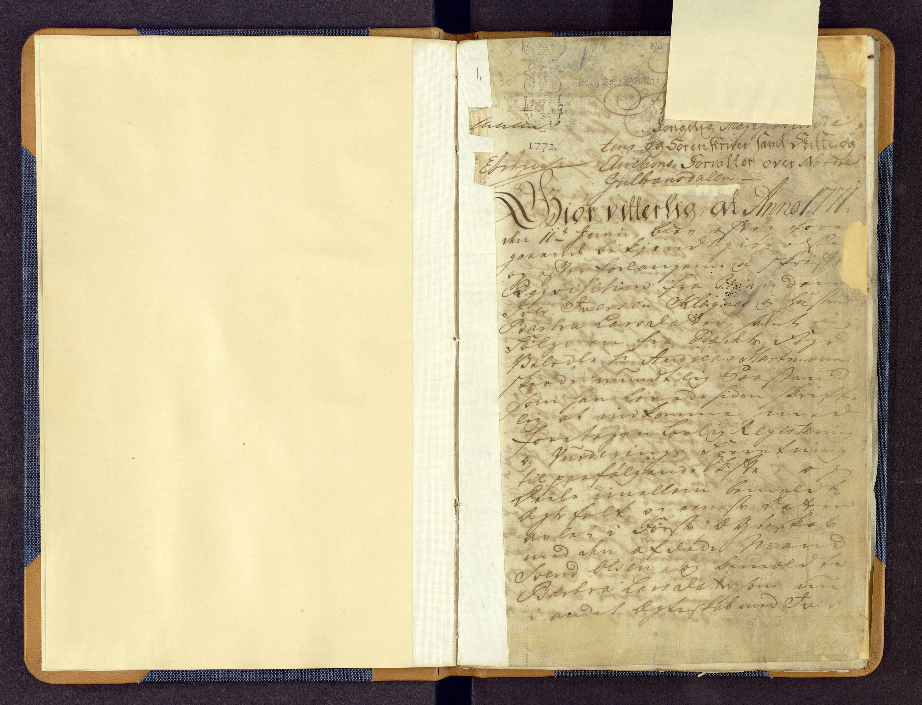 Nord-Gudbrandsdal tingrett, SAH/TING-002/J/Jb/L0002: Utskrift av skifte på Klognes i Vågå, 1771, s. 0-1