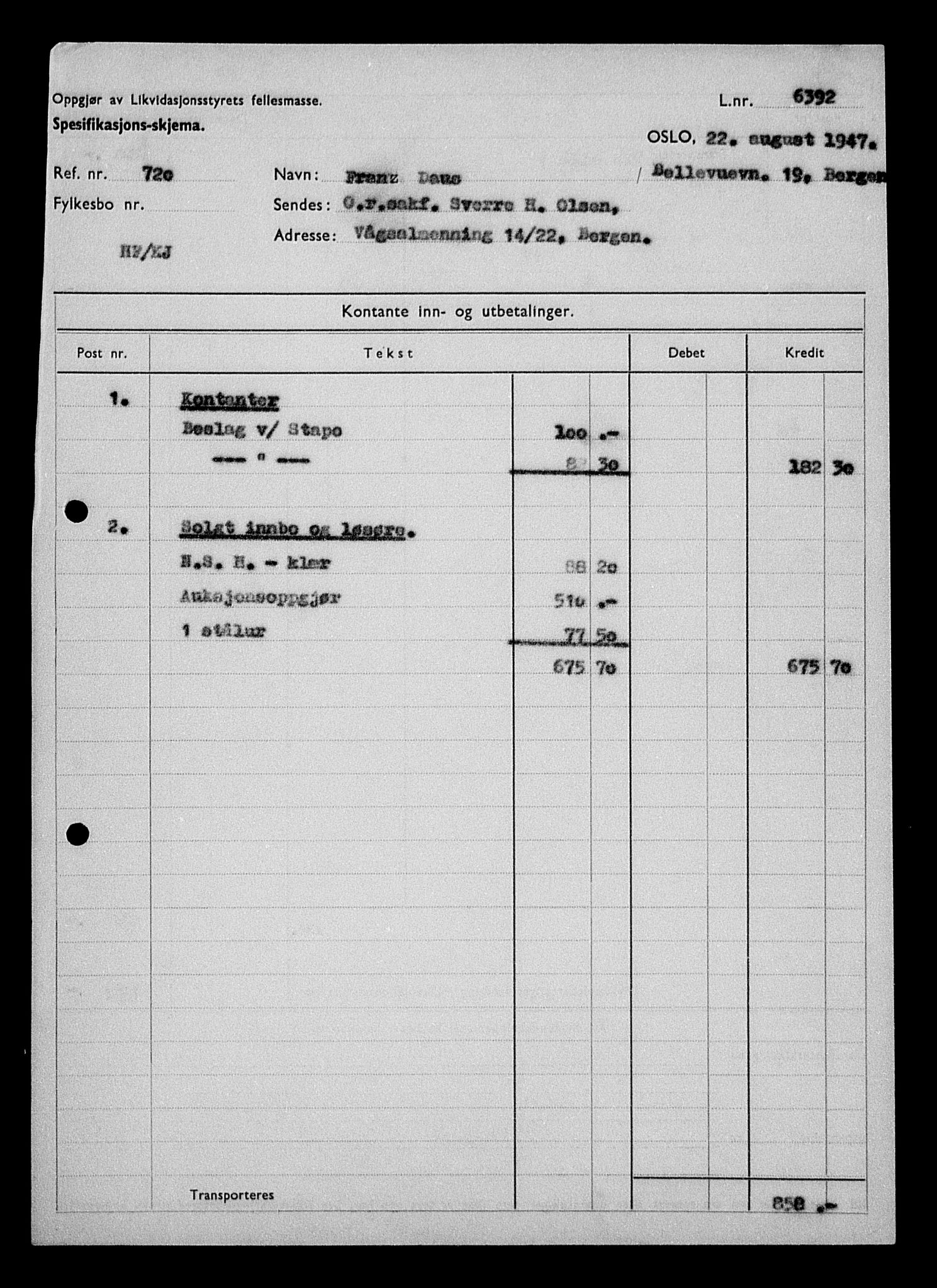 Justisdepartementet, Tilbakeføringskontoret for inndratte formuer, AV/RA-S-1564/H/Hc/Hcd/L0993: --, 1945-1947, s. 214