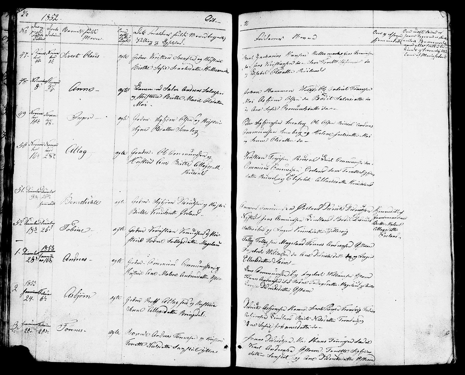 Lund sokneprestkontor, AV/SAST-A-101809/S07/L0003: Klokkerbok nr. B 3, 1848-1885, s. 26