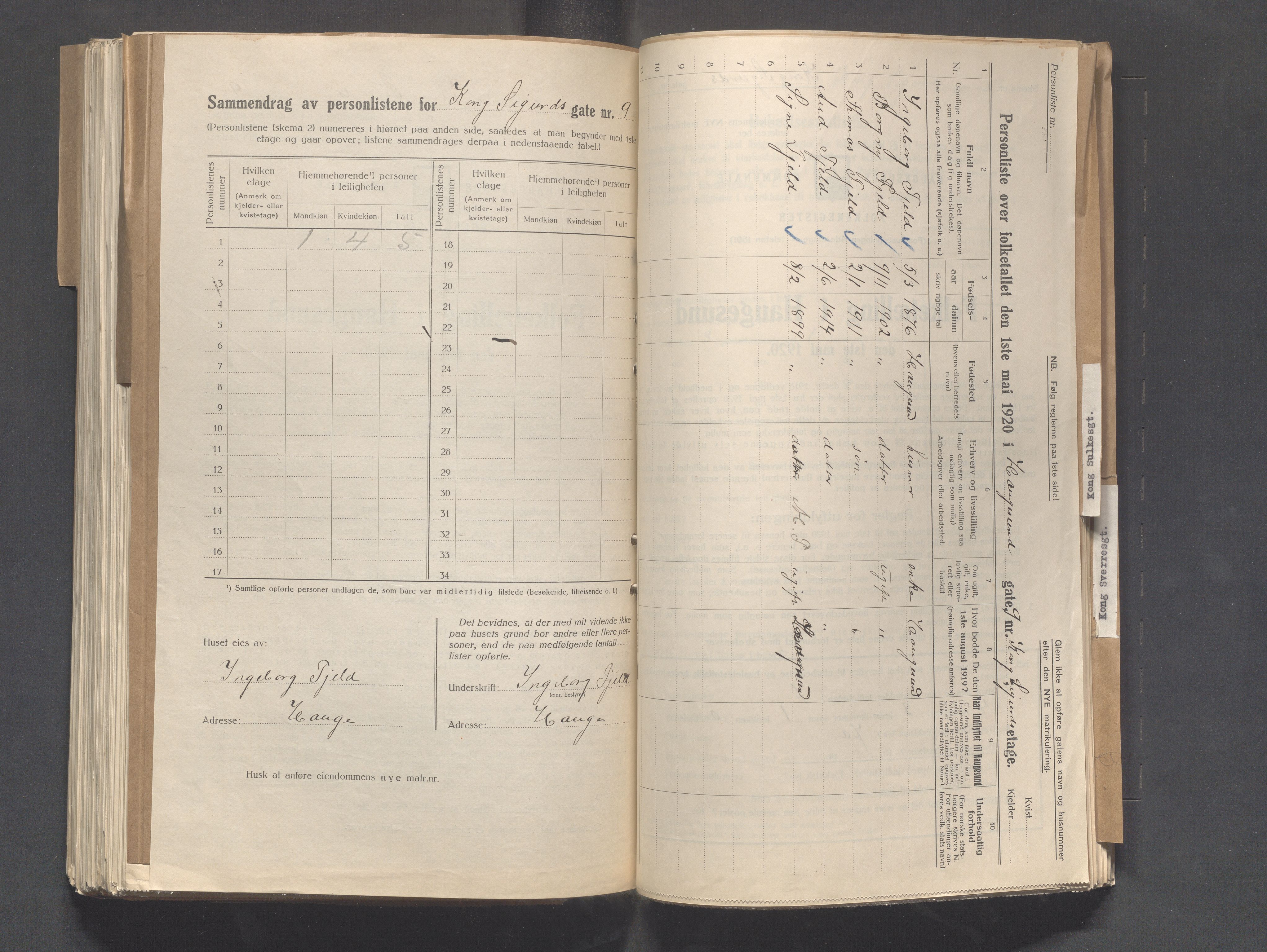 IKAR, Kommunal folketelling 1.5.1920 for Haugesund, 1920, s. 2767