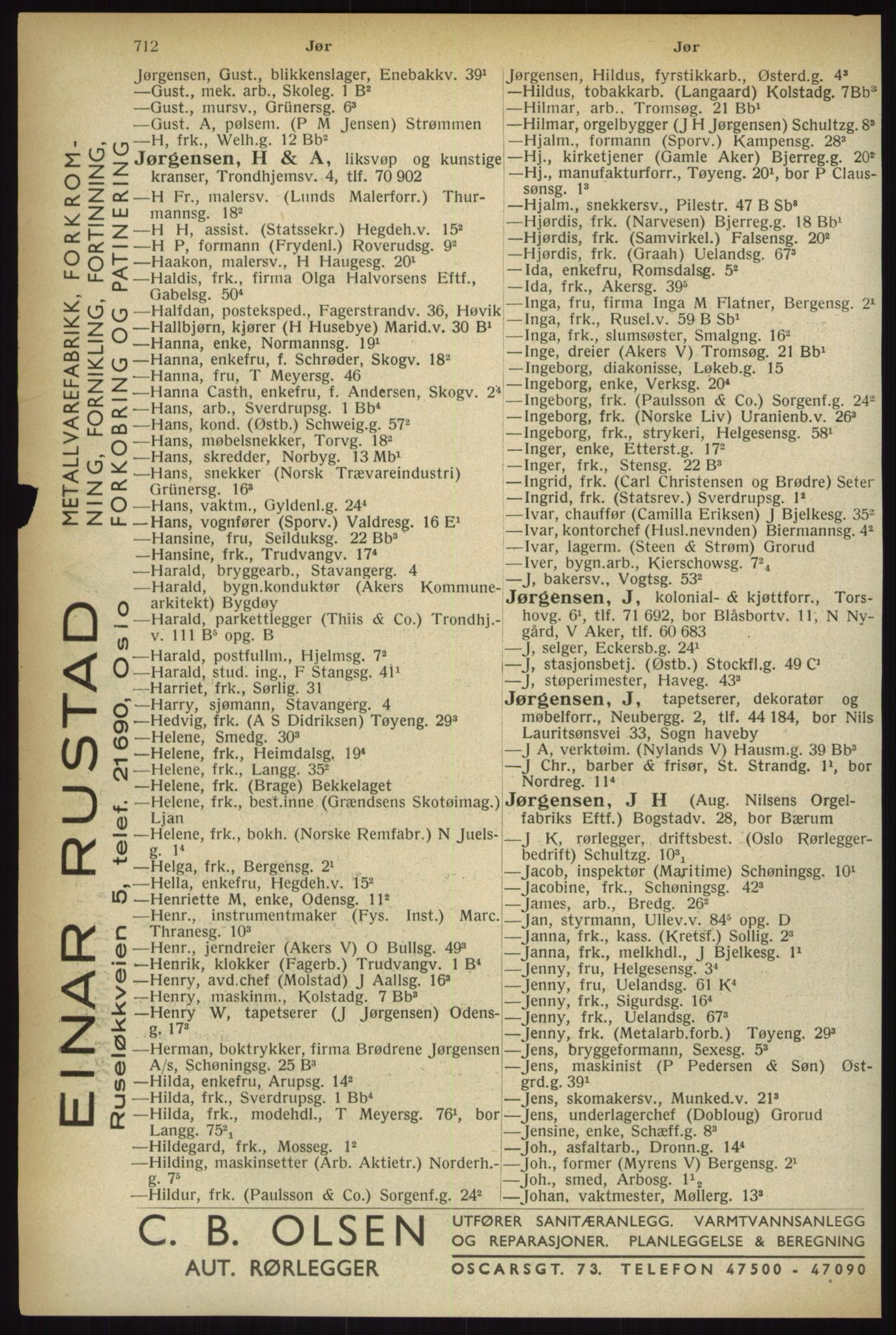 Kristiania/Oslo adressebok, PUBL/-, 1933, s. 712