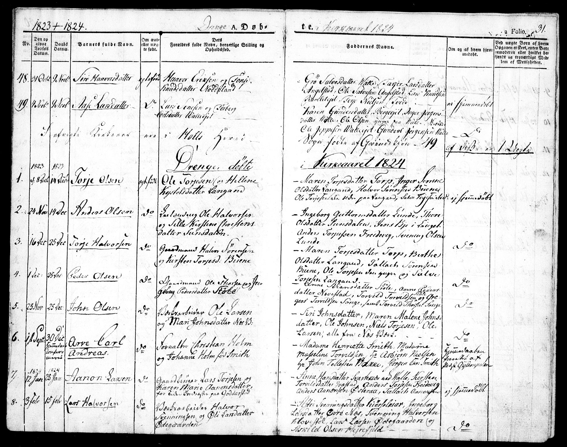 Holt sokneprestkontor, AV/SAK-1111-0021/F/Fa/L0006: Ministerialbok nr. A 6, 1820-1835, s. 31