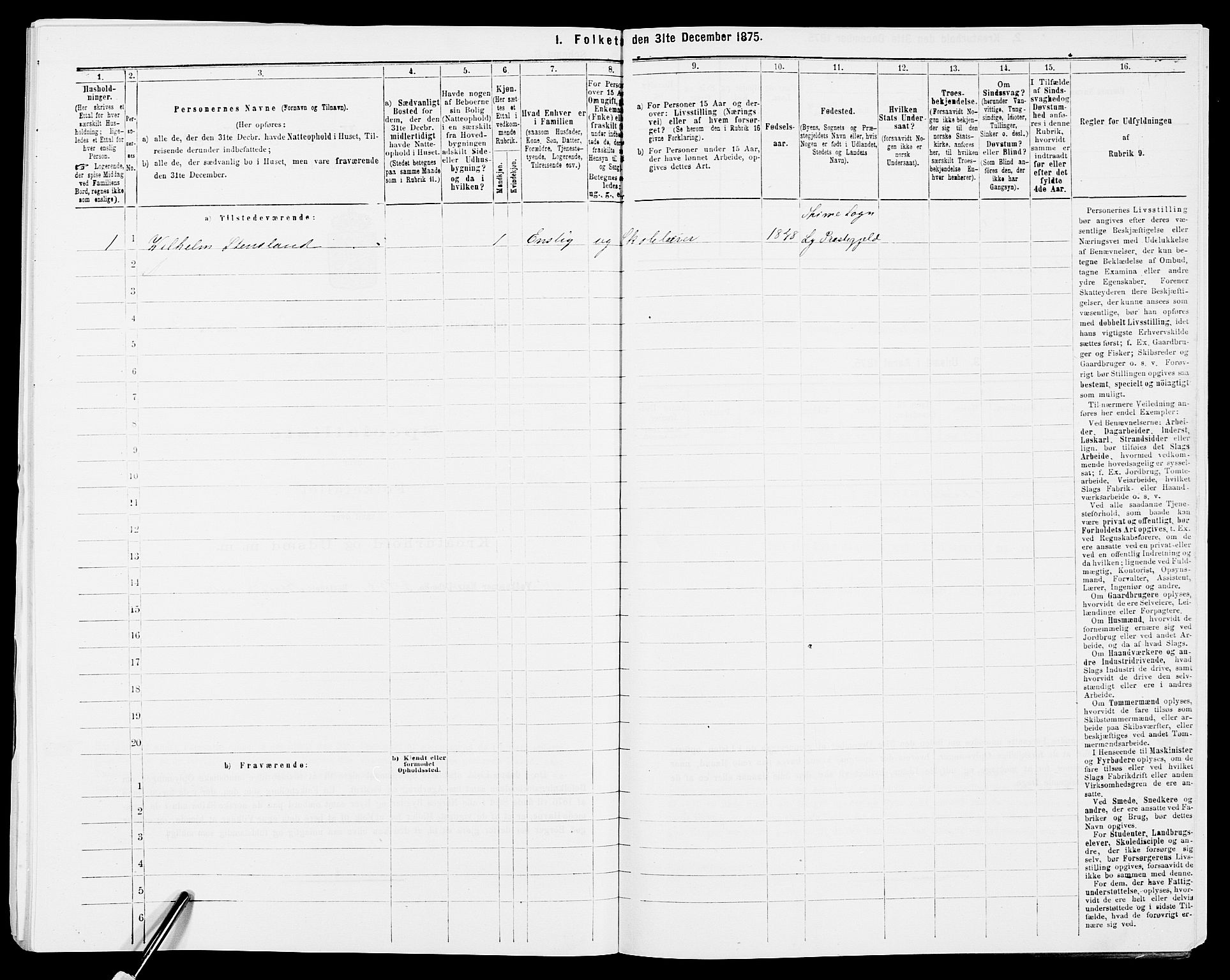 SAK, Folketelling 1875 for 0918P Austre Moland prestegjeld, 1875, s. 2024