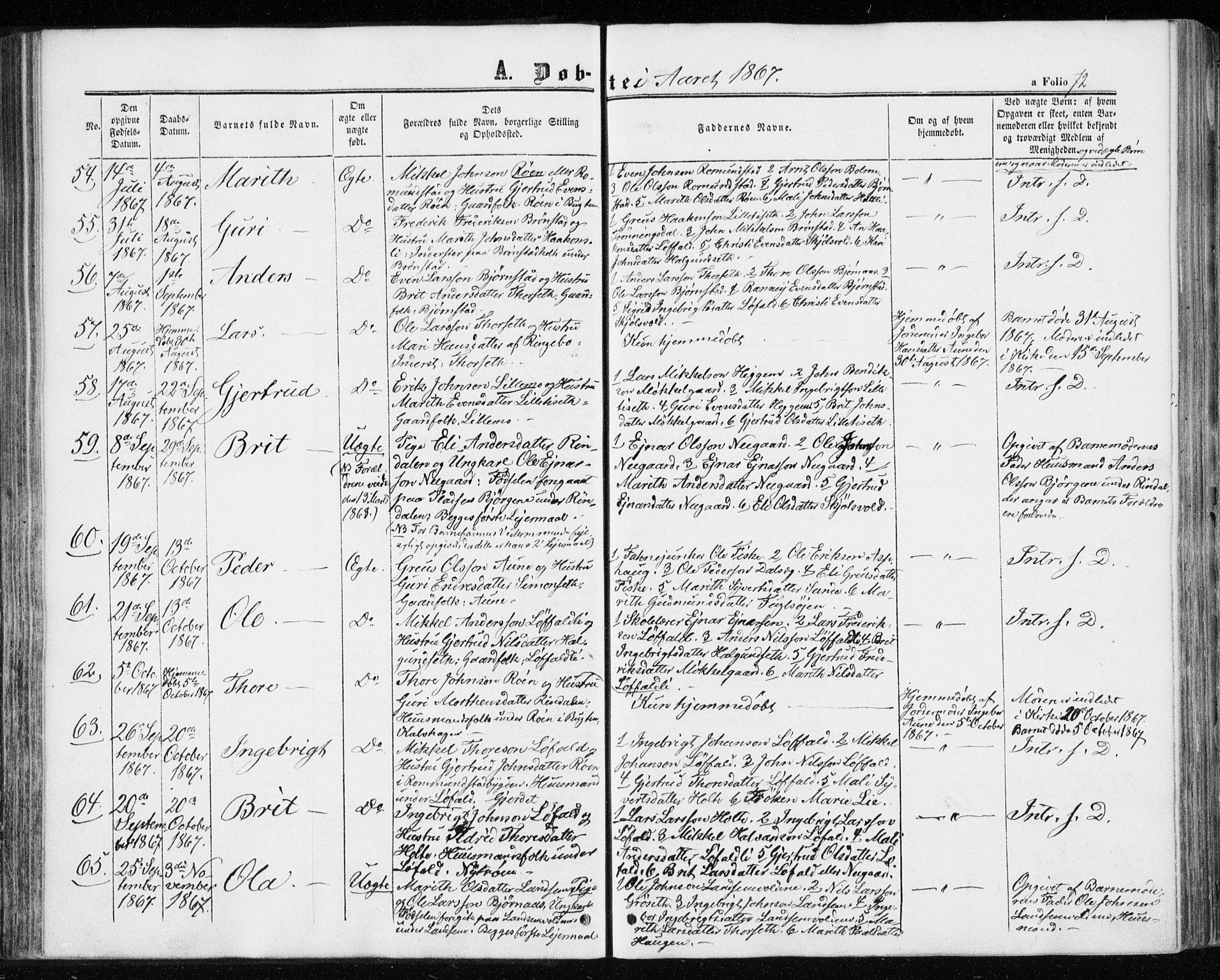 Ministerialprotokoller, klokkerbøker og fødselsregistre - Møre og Romsdal, AV/SAT-A-1454/598/L1067: Ministerialbok nr. 598A01, 1858-1871, s. 72