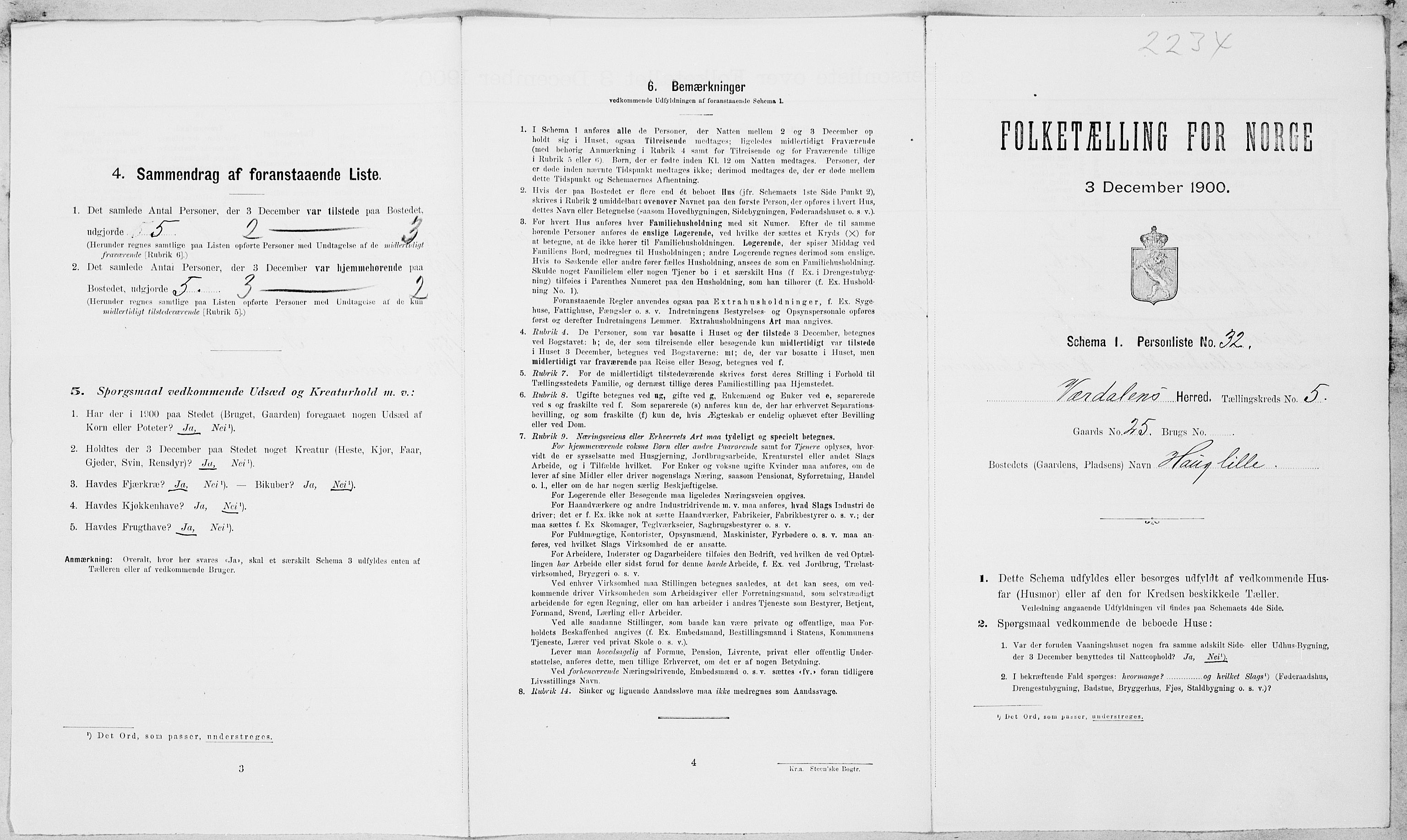SAT, Folketelling 1900 for 1721 Verdal herred, 1900, s. 835