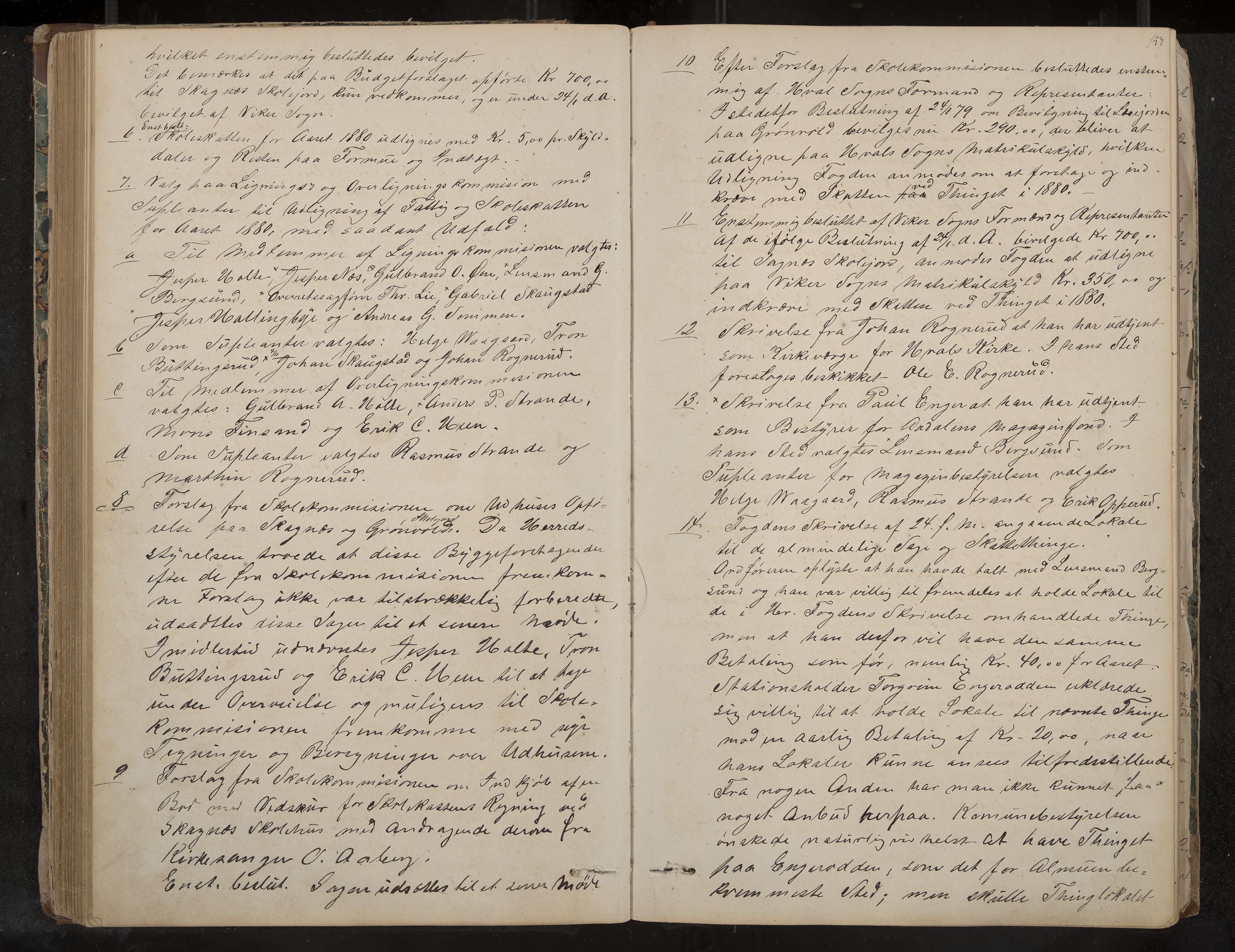 Ådal formannskap og sentraladministrasjon, IKAK/0614021/A/Aa/L0001: Møtebok, 1858-1891, s. 153