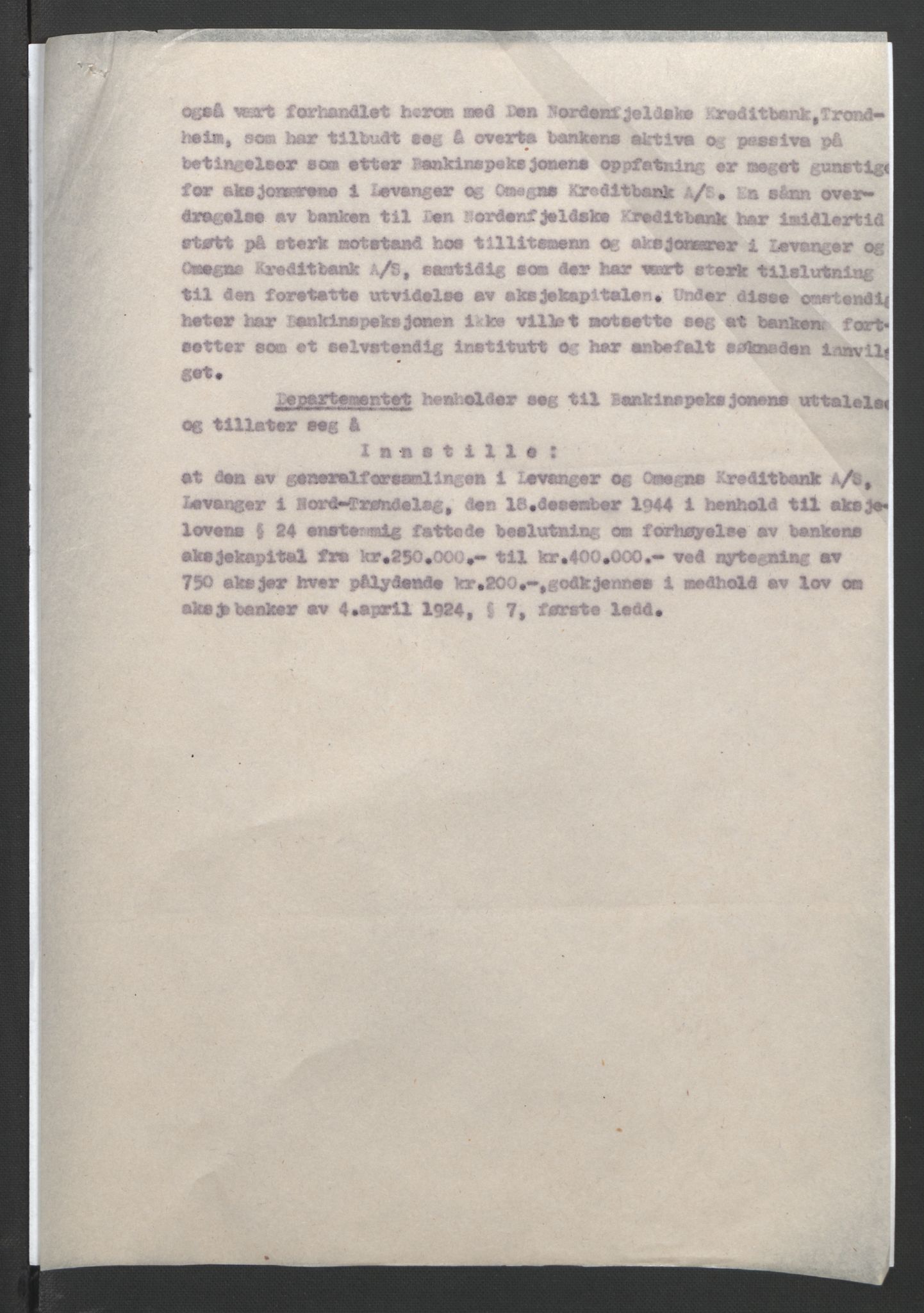 NS-administrasjonen 1940-1945 (Statsrådsekretariatet, de kommisariske statsråder mm), RA/S-4279/D/Db/L0090: Foredrag til vedtak utenfor ministermøte, 1942-1945, s. 616