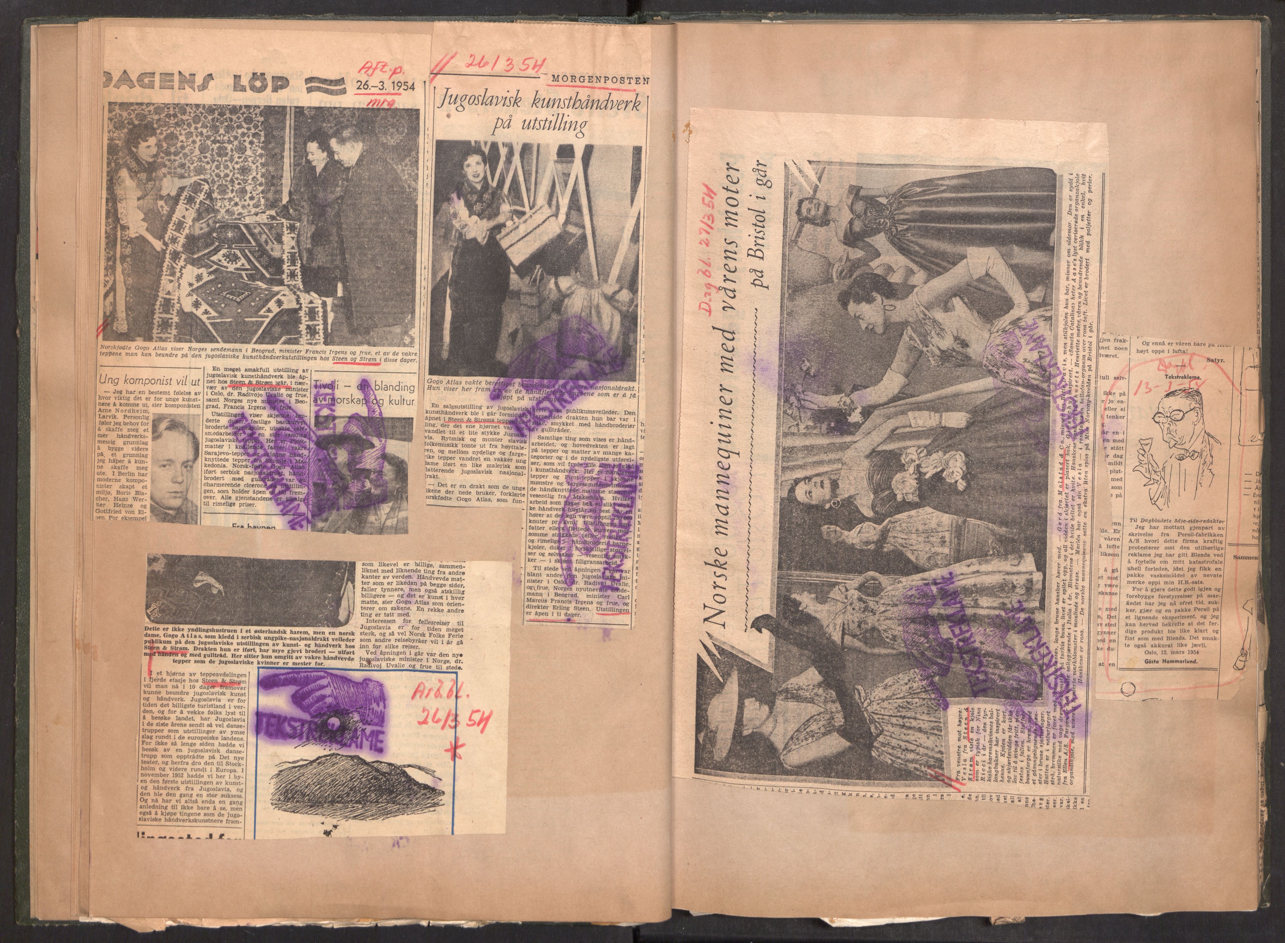 Tekstreklameutvalget, AV/RA-PA-0854/A/Aa/L0005: Kvartalsrapporter om virksomheten, 1952-1960