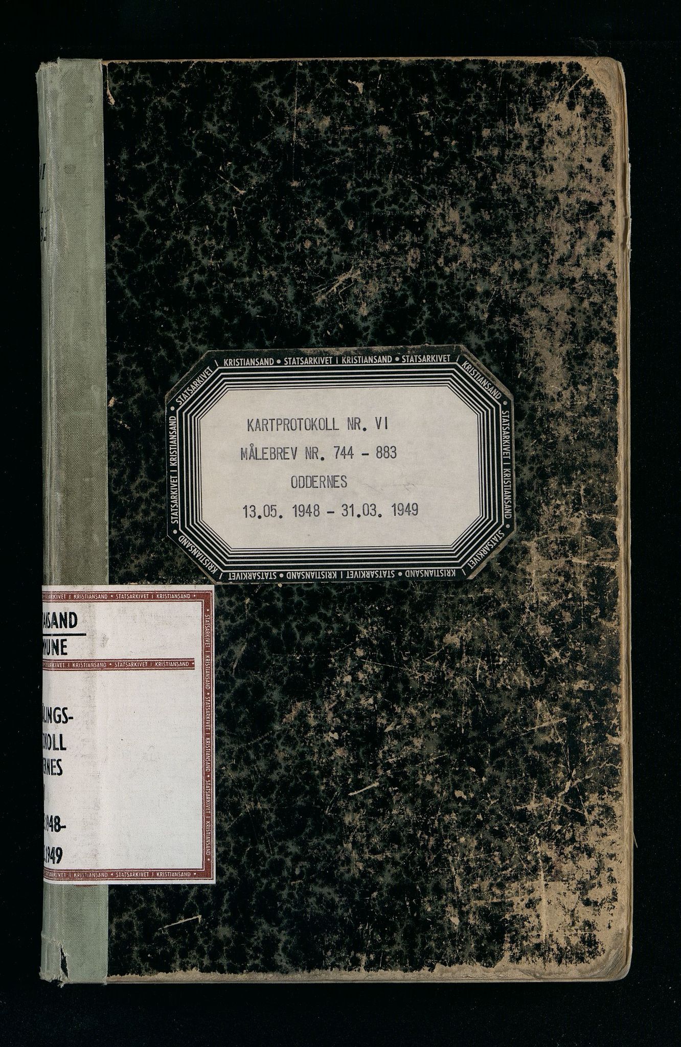 Oddernes kommune - Oppmålingsvesenet, ARKSOR/1001OD773/Ia/L0006: Oppmålingsprotokoll nr.6 (d), 1948-1949