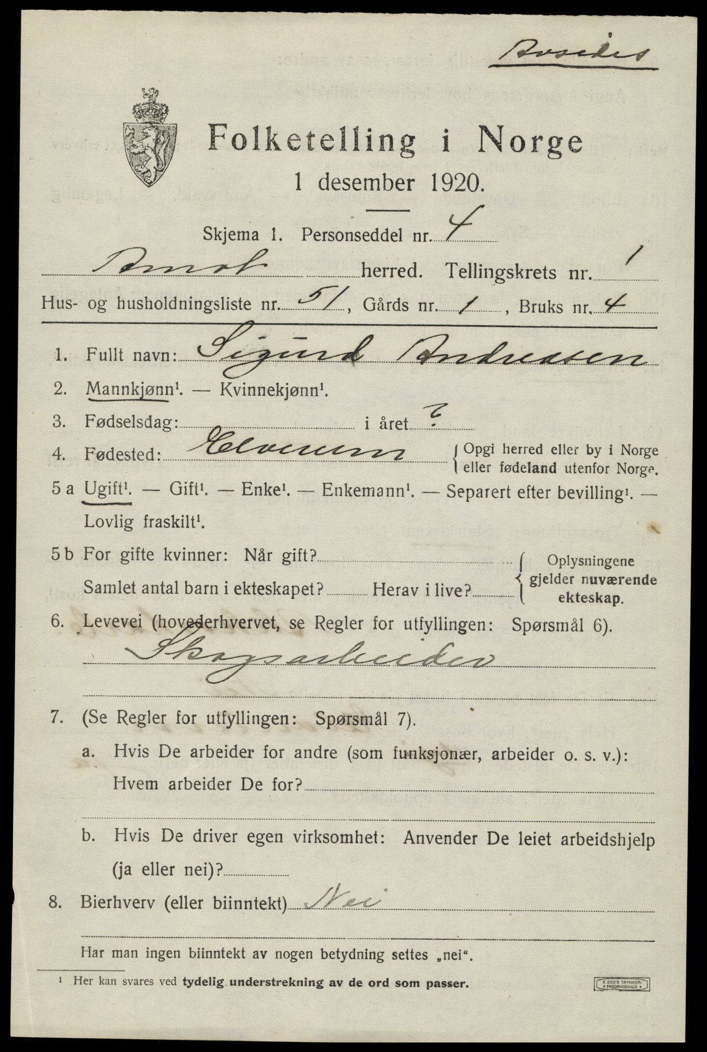 SAH, Folketelling 1920 for 0429 Åmot herred, 1920, s. 2061