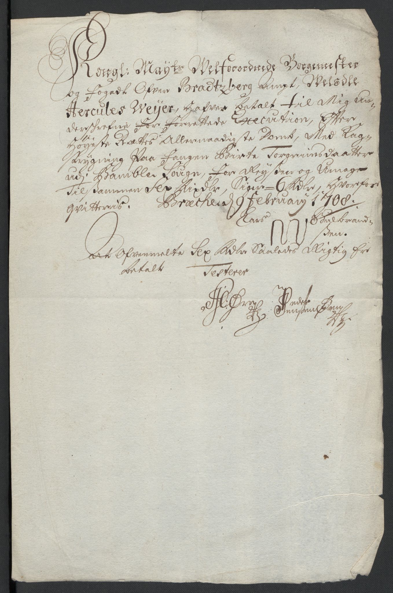 Rentekammeret inntil 1814, Reviderte regnskaper, Fogderegnskap, AV/RA-EA-4092/R36/L2118: Fogderegnskap Øvre og Nedre Telemark og Bamble, 1708-1709, s. 147