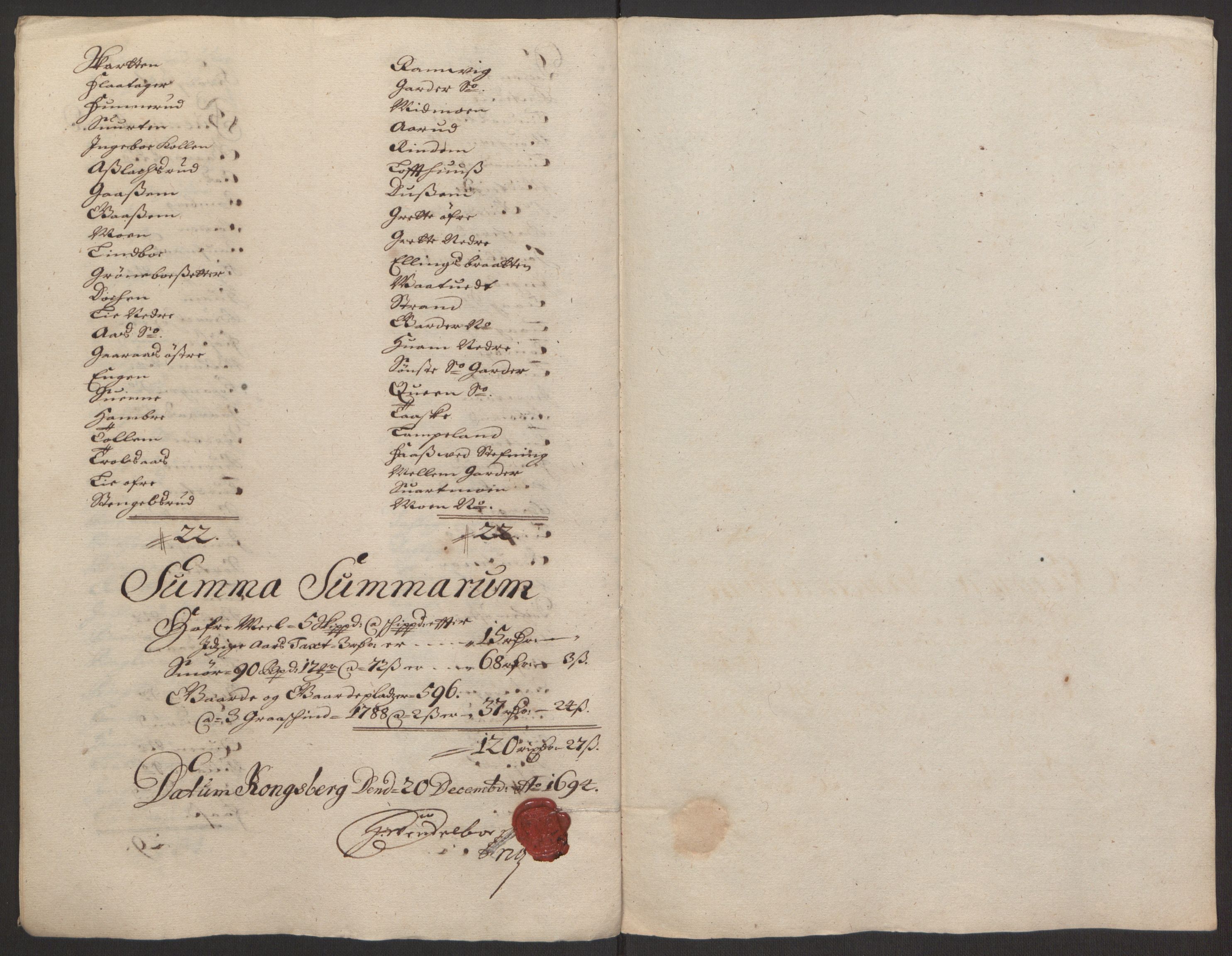 Rentekammeret inntil 1814, Reviderte regnskaper, Fogderegnskap, RA/EA-4092/R24/L1575: Fogderegnskap Numedal og Sandsvær, 1692-1695, s. 209