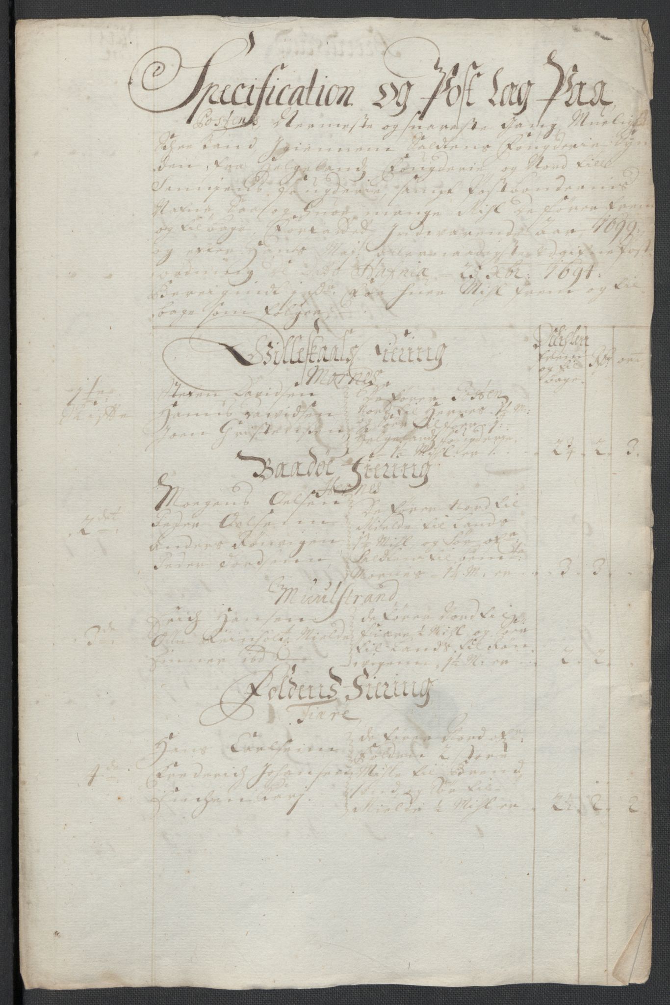 Rentekammeret inntil 1814, Reviderte regnskaper, Fogderegnskap, RA/EA-4092/R66/L4579: Fogderegnskap Salten, 1697-1700, s. 320