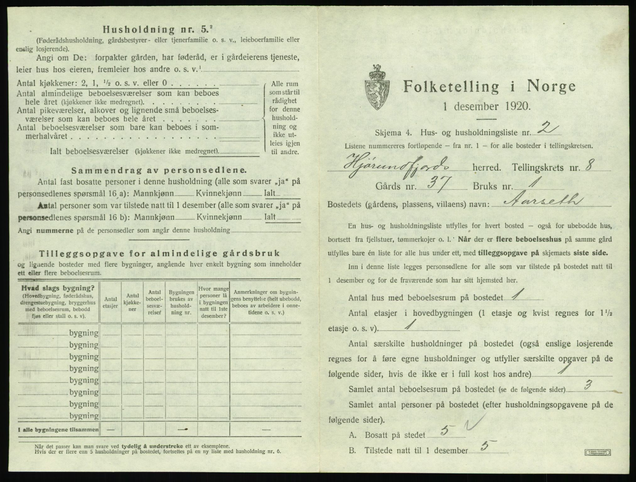 SAT, Folketelling 1920 for 1522 Hjørundfjord herred, 1920, s. 371