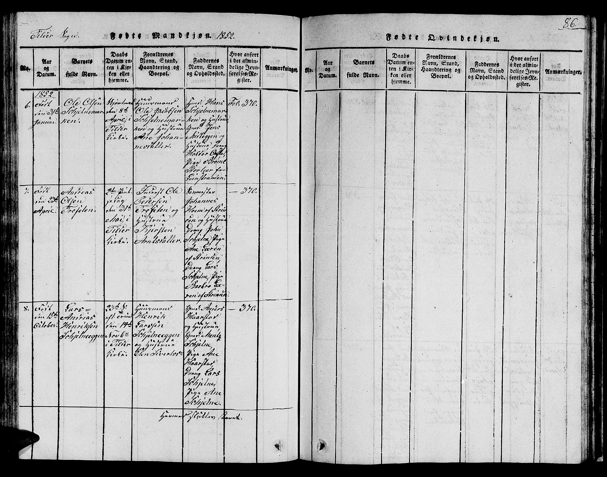 Ministerialprotokoller, klokkerbøker og fødselsregistre - Sør-Trøndelag, AV/SAT-A-1456/621/L0458: Klokkerbok nr. 621C01, 1816-1865, s. 86