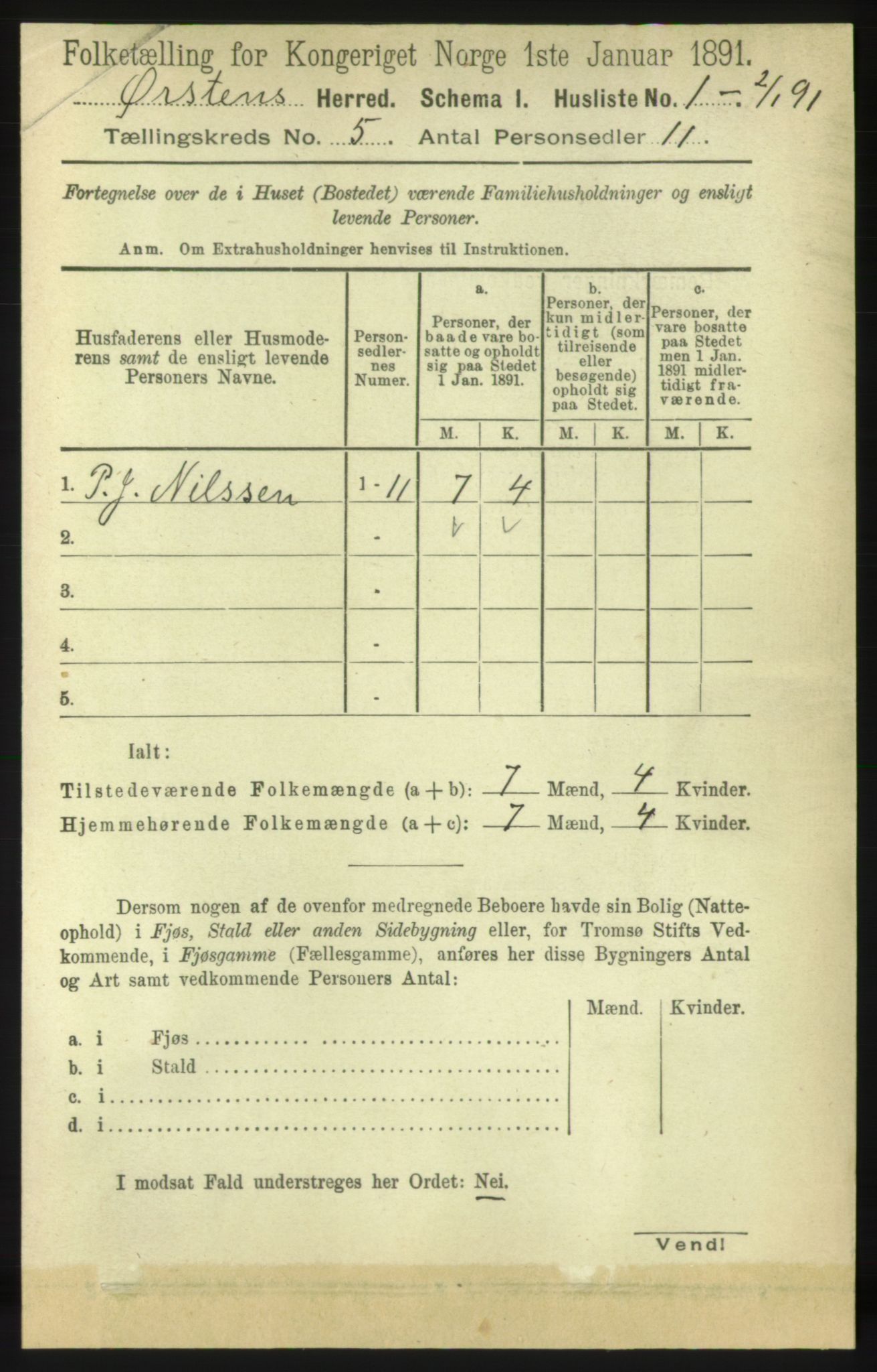 RA, Folketelling 1891 for 1520 Ørsta herred, 1891, s. 2190