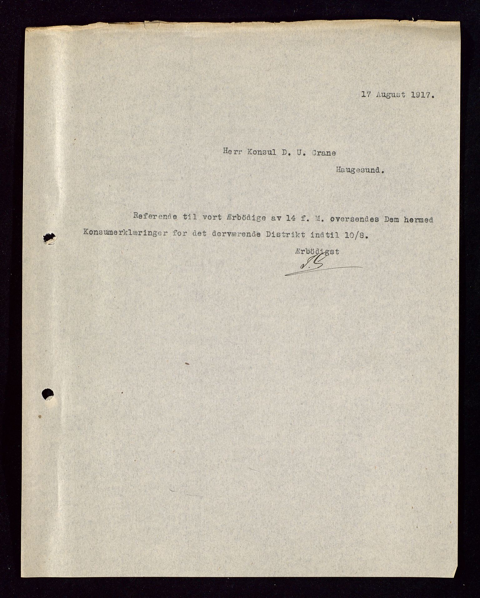 Pa 1521 - A/S Norske Shell, AV/SAST-A-101915/E/Ea/Eaa/L0002: Sjefskorrespondanse, 1917-1918, s. 94