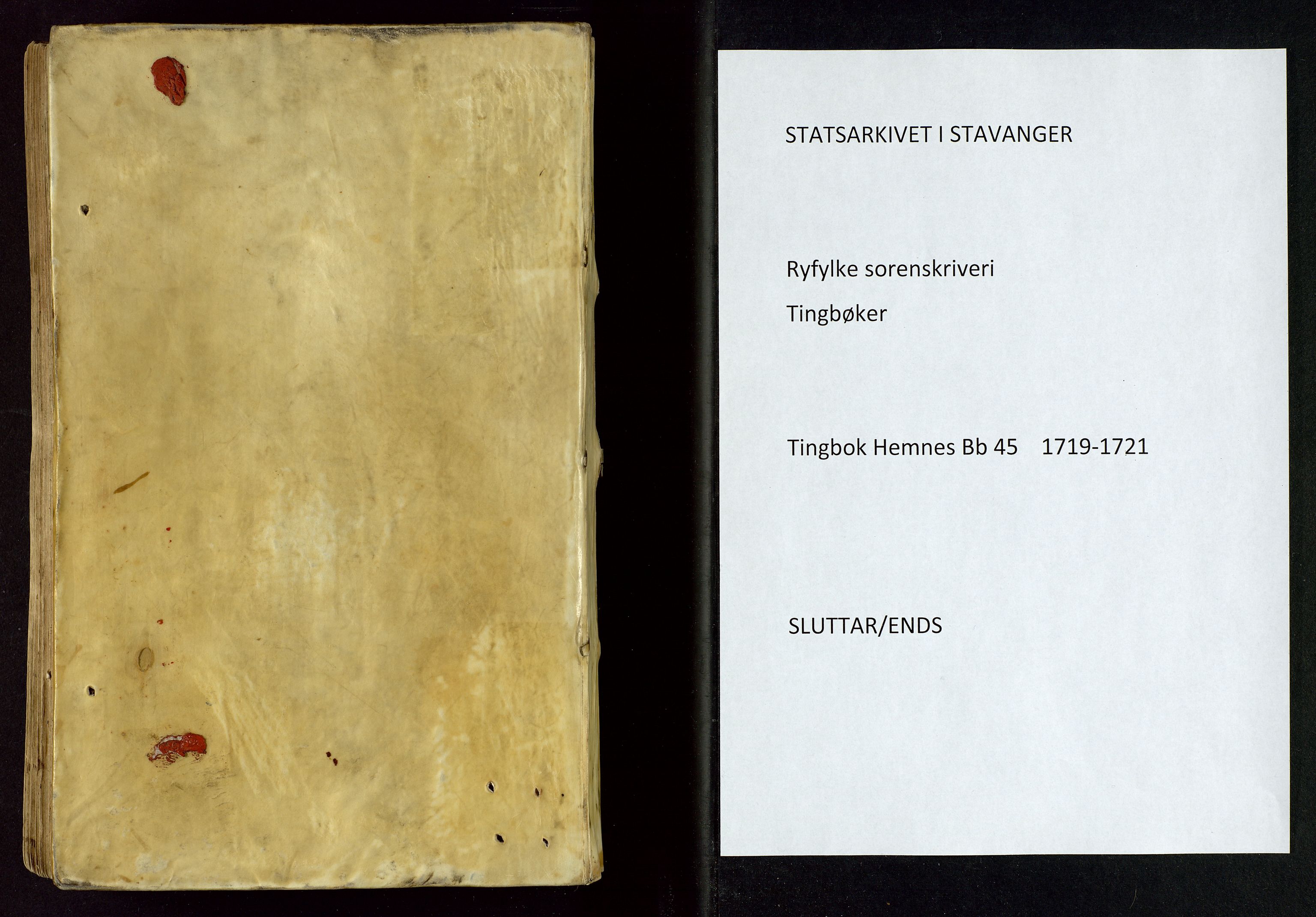 Ryfylke tingrett, SAST/A-100055/001/I/IB/IBBb/L0045: Tingbok, Hemnes, 1719-1721