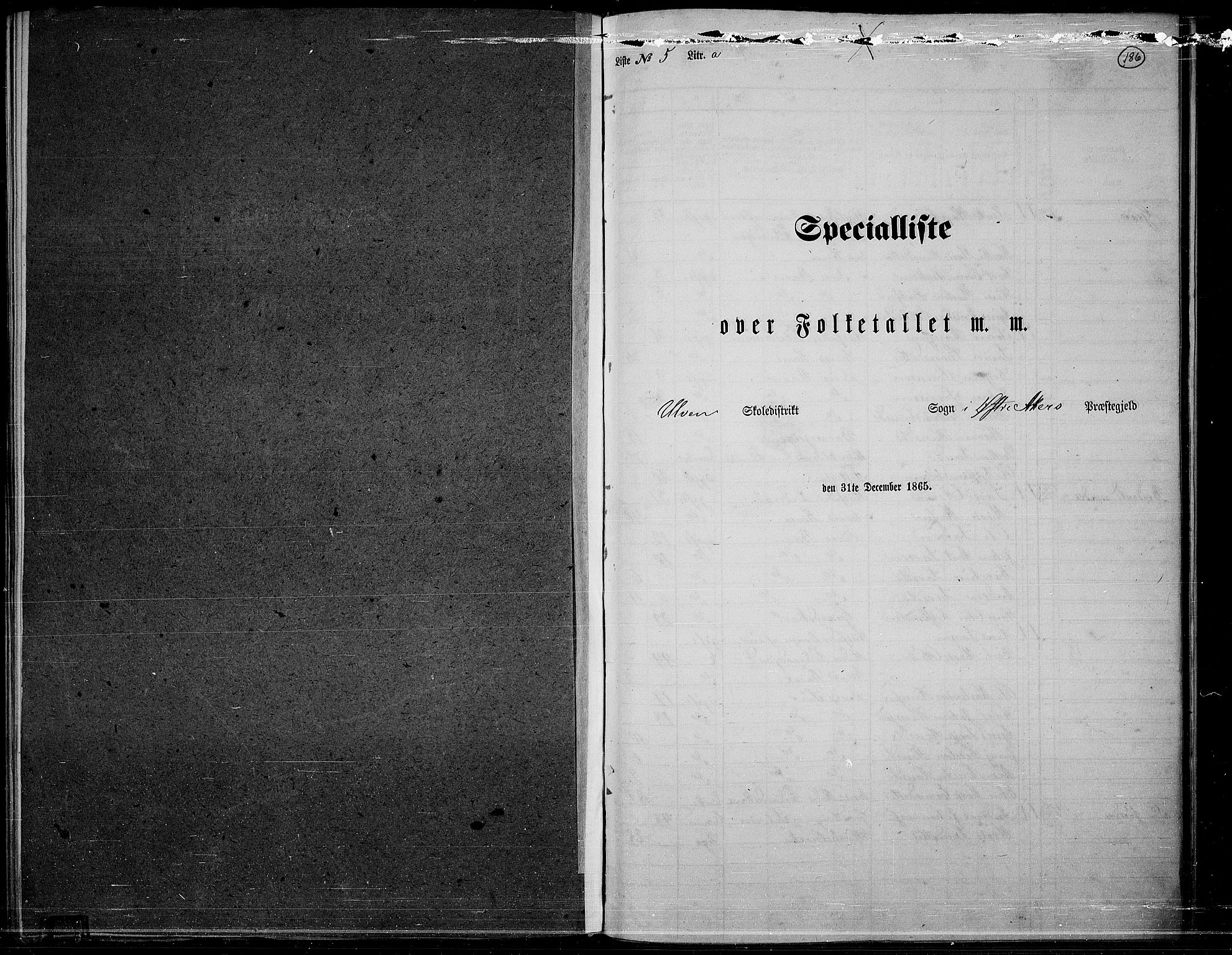 RA, Folketelling 1865 for 0218bP Østre Aker prestegjeld, 1865, s. 172