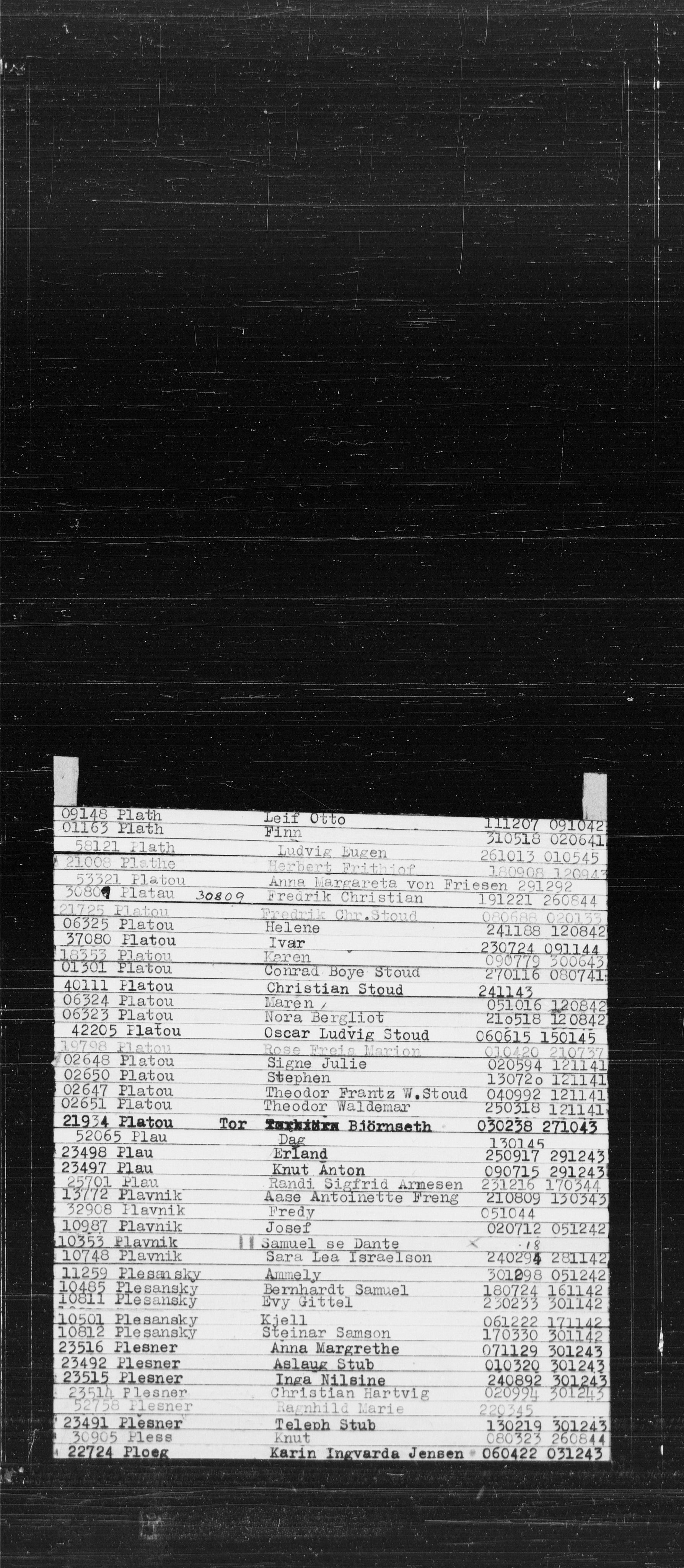 Den Kgl. Norske Legasjons Flyktningskontor, RA/S-6753/V/Va/L0022: Kjesäterkartoteket.  Alfabetisk register, A-Å., 1940-1945, s. 712