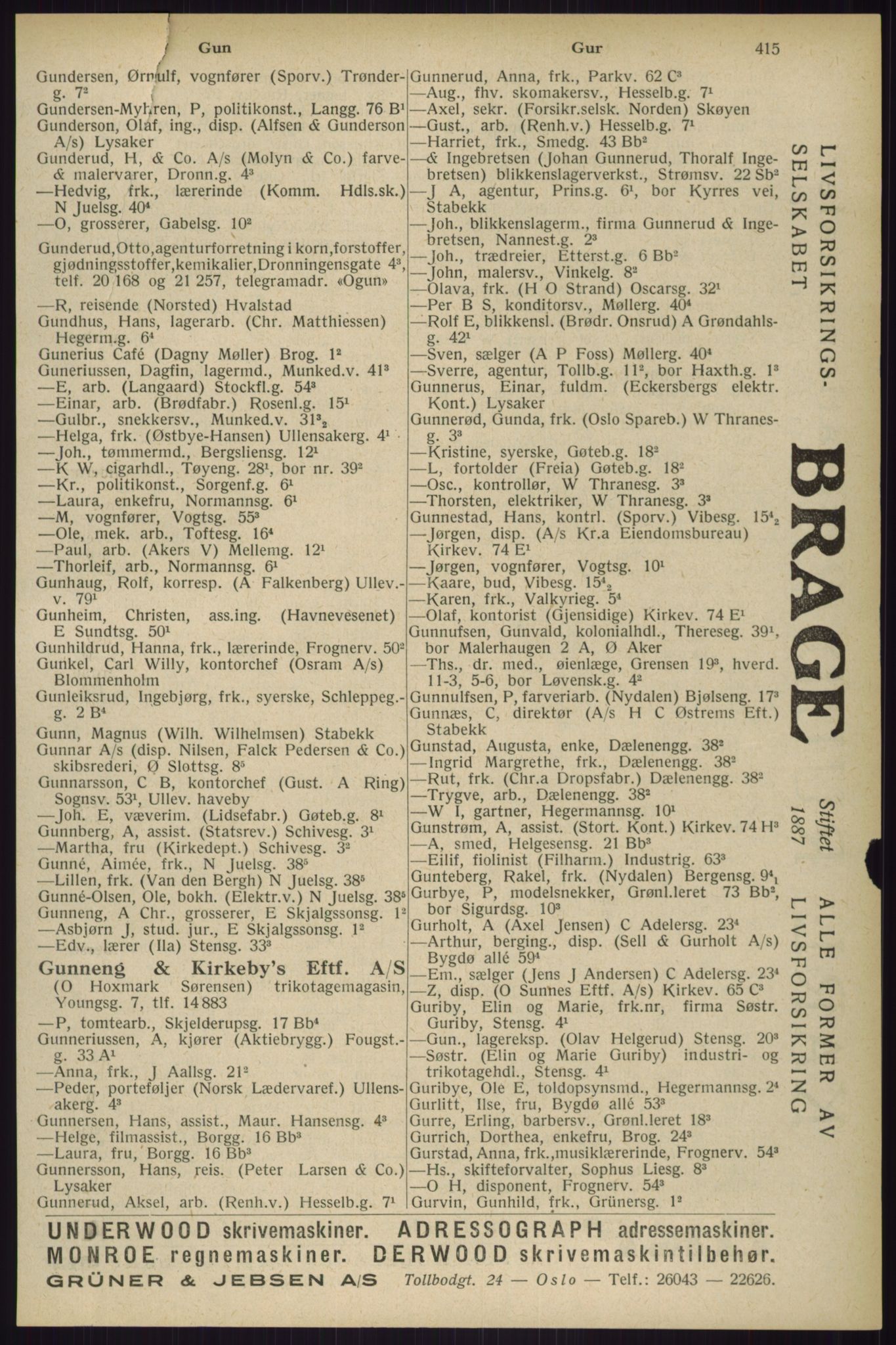 Kristiania/Oslo adressebok, PUBL/-, 1929, s. 415
