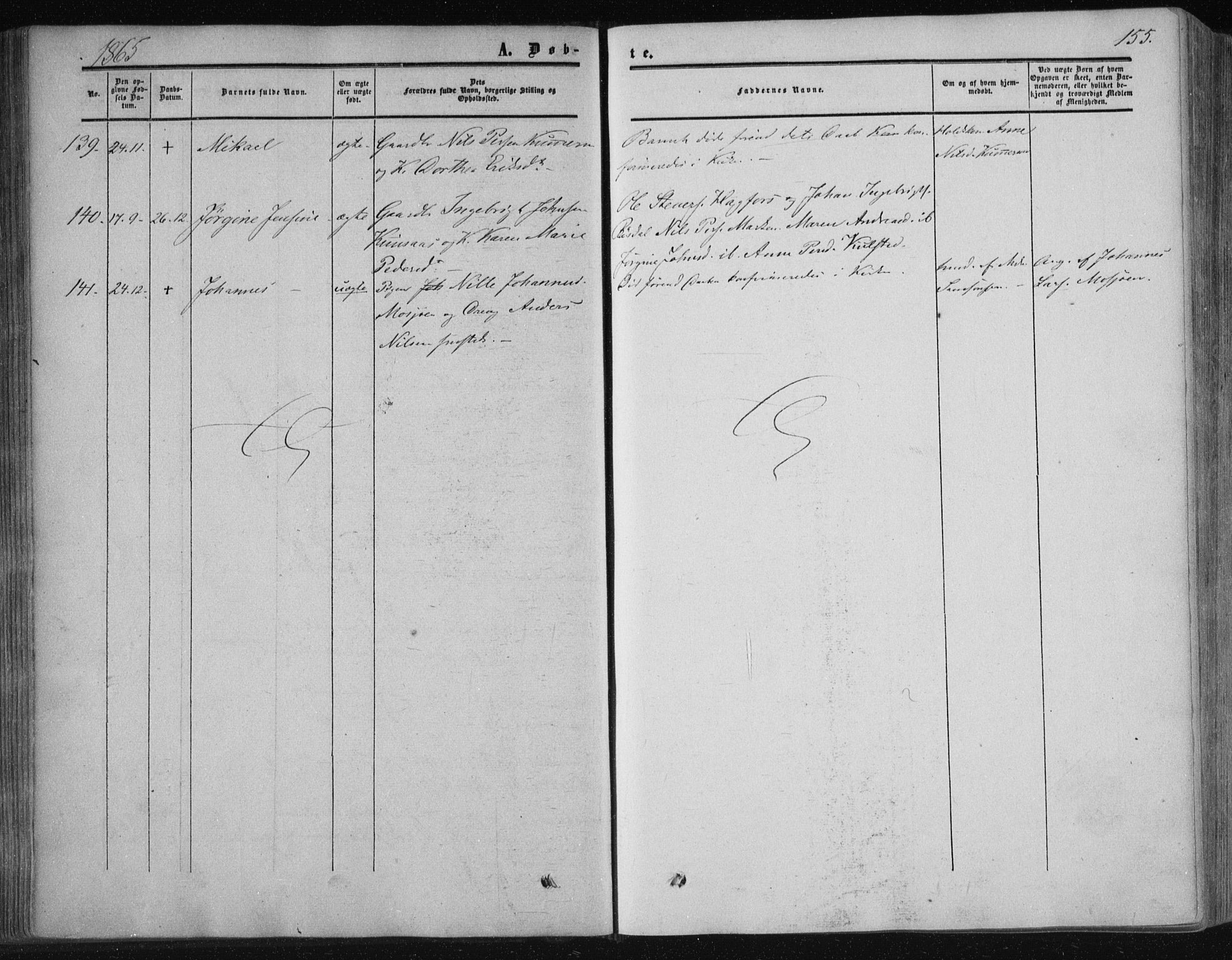 Ministerialprotokoller, klokkerbøker og fødselsregistre - Nordland, AV/SAT-A-1459/820/L0293: Ministerialbok nr. 820A14, 1855-1865, s. 155