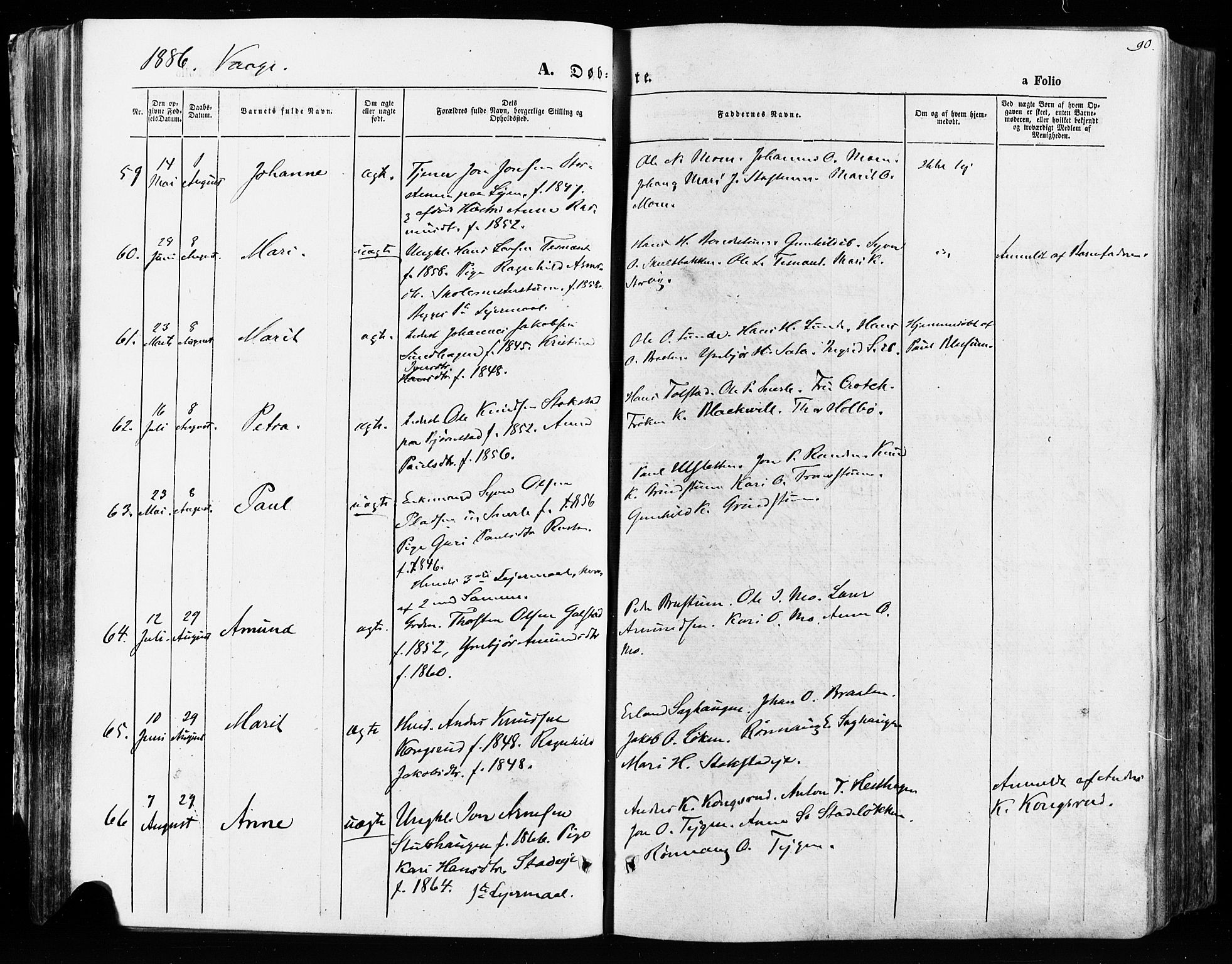 Vågå prestekontor, AV/SAH-PREST-076/H/Ha/Haa/L0007: Ministerialbok nr. 7 /1, 1872-1886, s. 90