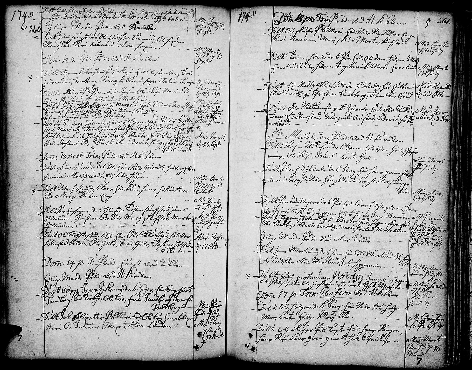 Toten prestekontor, AV/SAH-PREST-102/H/Ha/Haa/L0003: Ministerialbok nr. 3, 1734-1751, s. 260-261