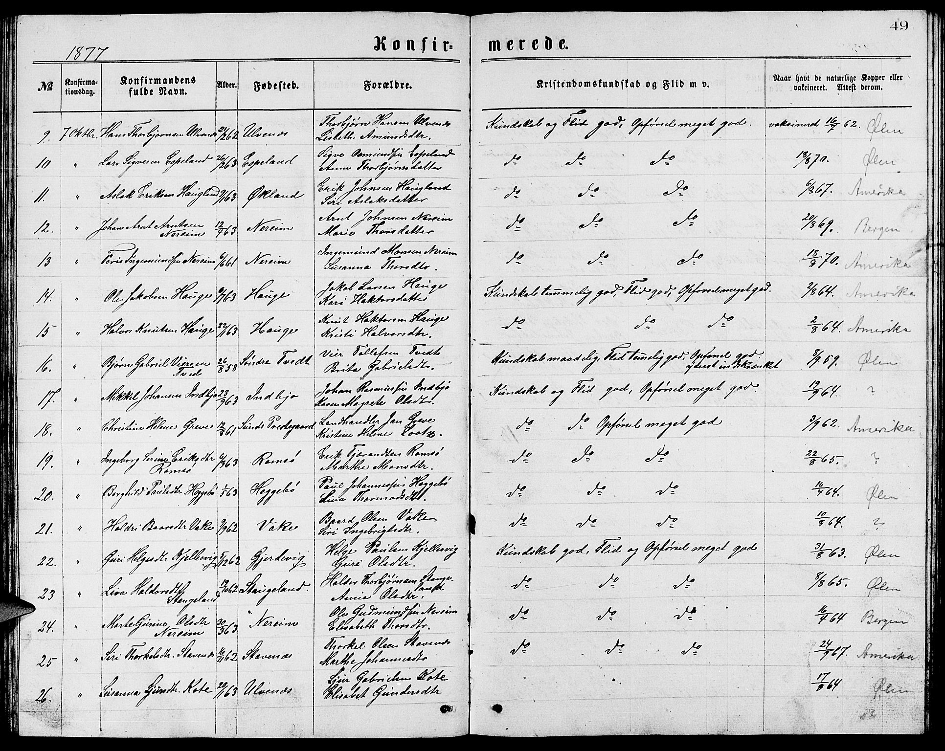 Ølen Sokneprestembete, AV/SAB-A-79201/H/Hab: Klokkerbok nr. A 3, 1875-1888, s. 49