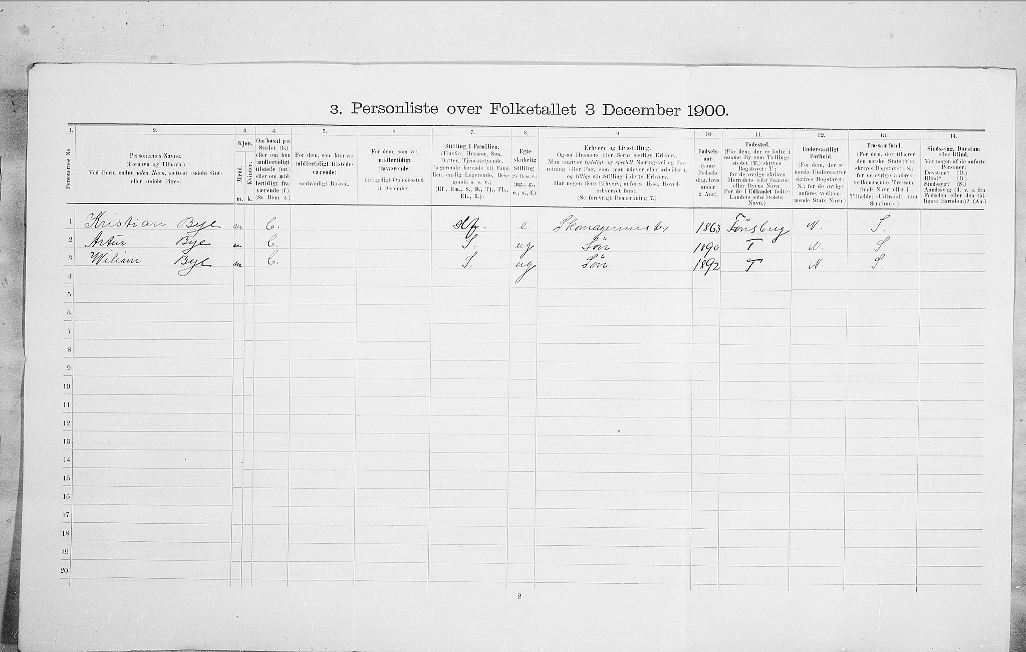 SAO, Folketelling 1900 for 0301 Kristiania kjøpstad, 1900, s. 84192