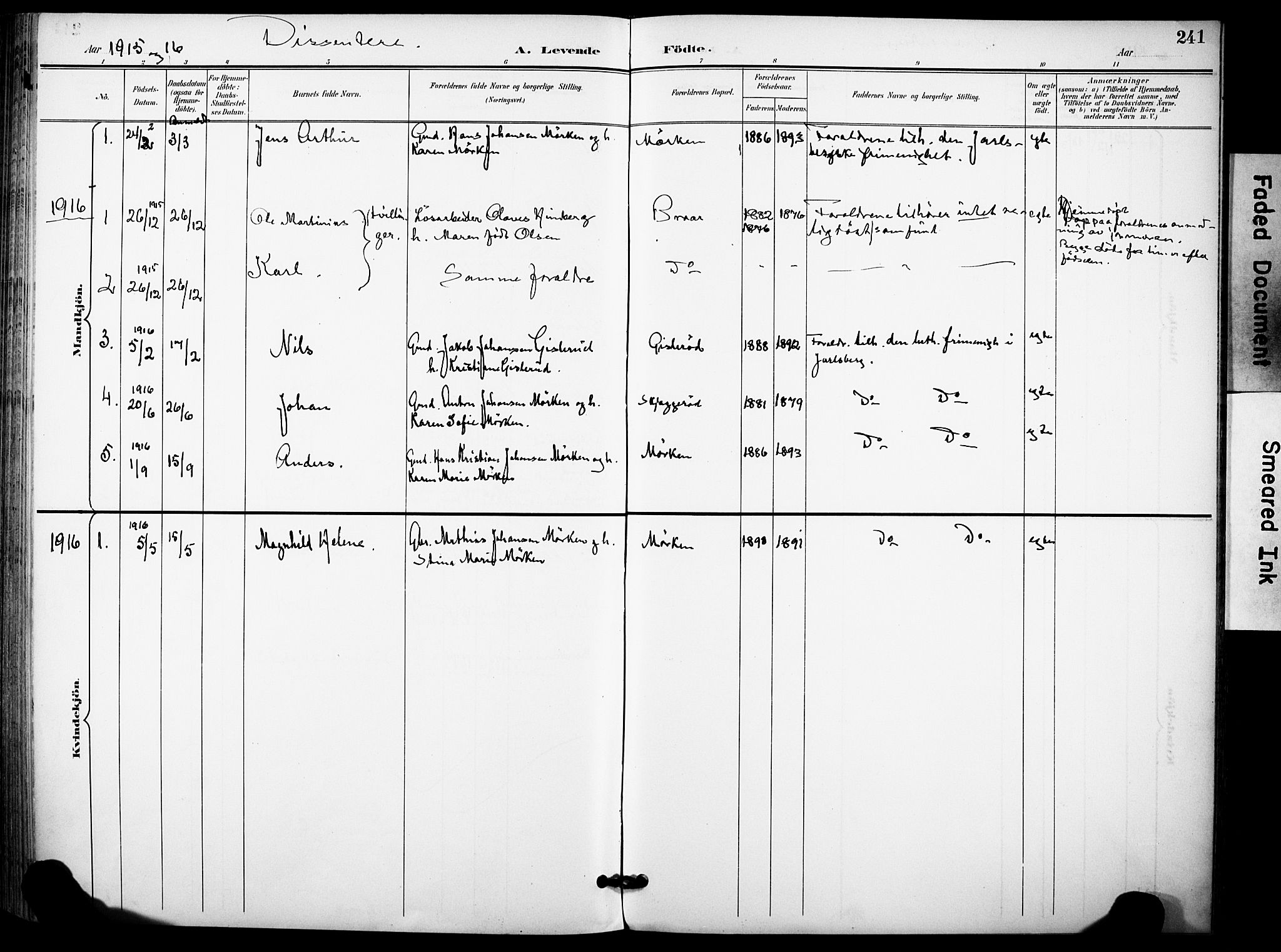 Ramnes kirkebøker, AV/SAKO-A-314/F/Fa/L0008: Ministerialbok nr. I 8, 1896-1913, s. 241