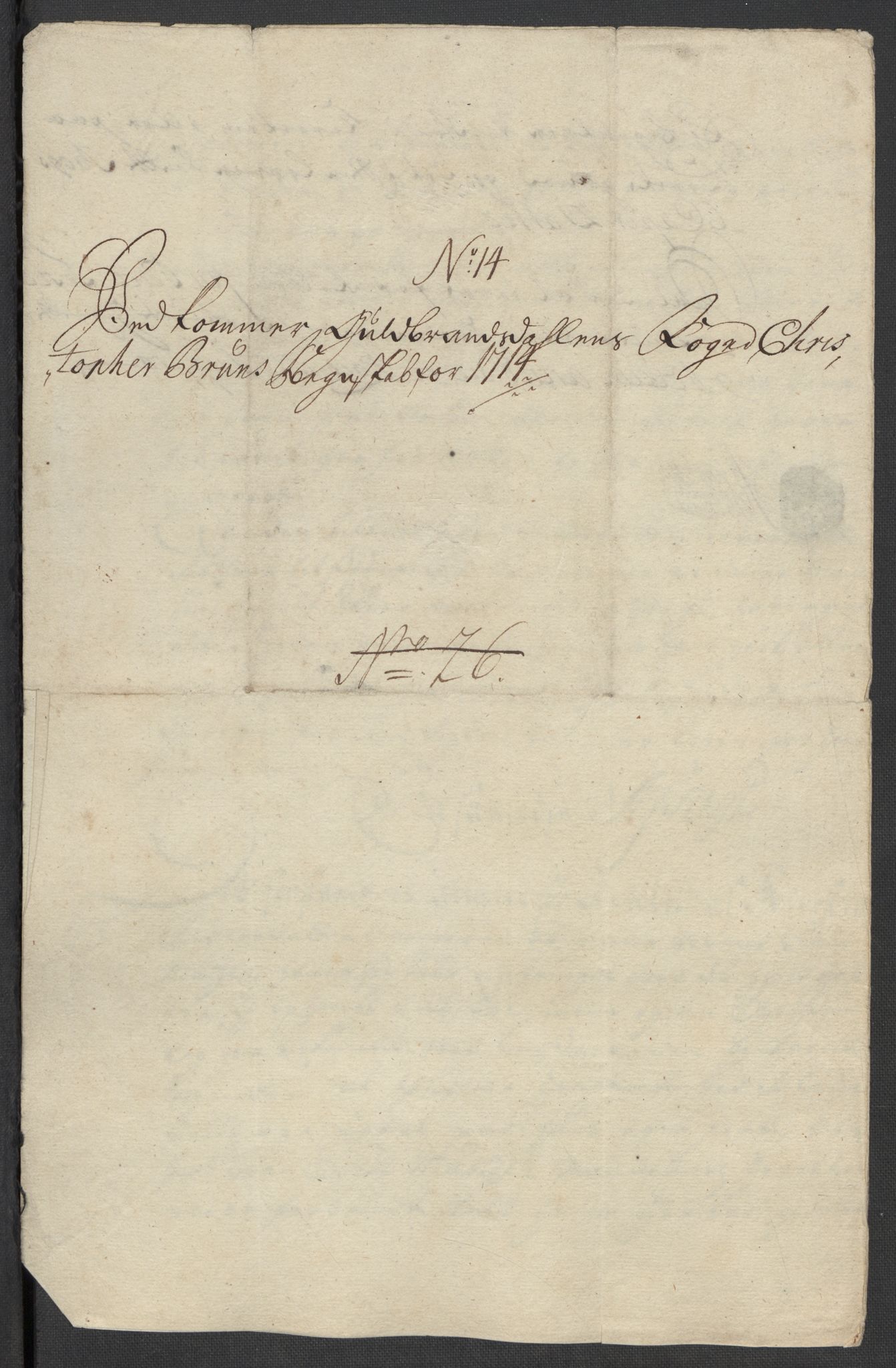 Rentekammeret inntil 1814, Reviderte regnskaper, Fogderegnskap, RA/EA-4092/R17/L1183: Fogderegnskap Gudbrandsdal, 1714, s. 133
