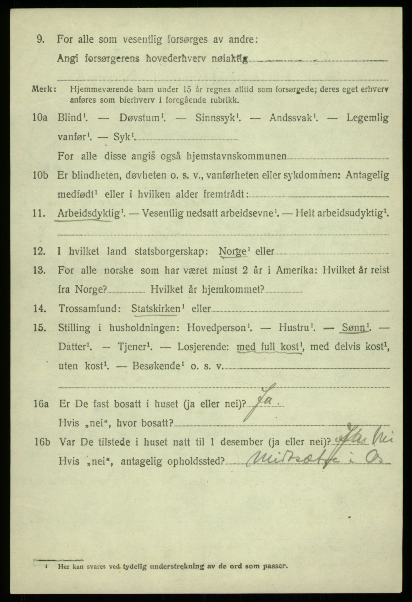 SAB, Folketelling 1920 for 1243 Os herred, 1920, s. 6947